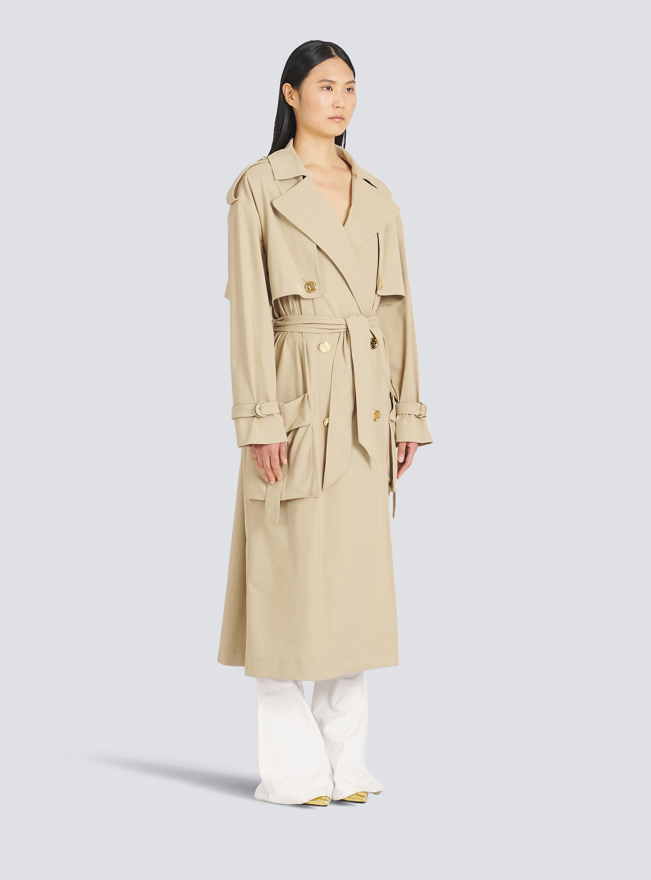 Gabardine trench coat - Women | BALMAIN