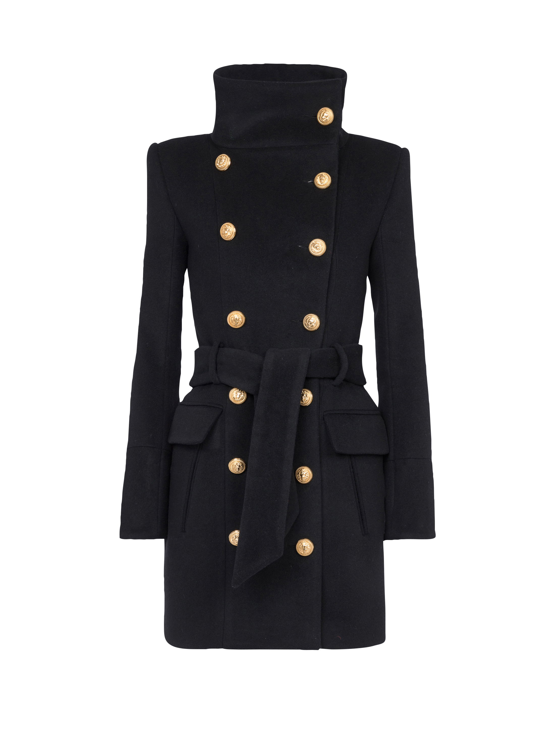 balmain wool coat