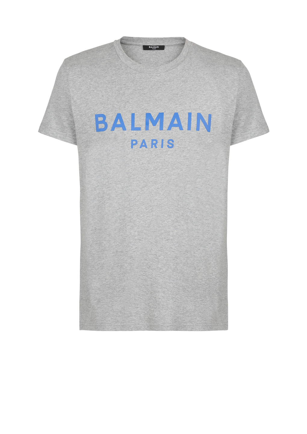 EXCLUSIVE - Cotton T-shirt with Balmain logo print , grey, hi-res