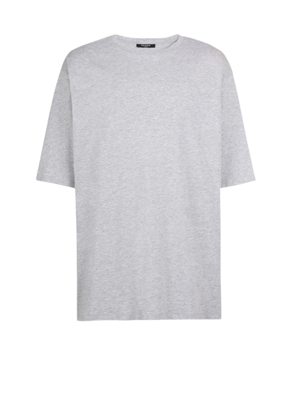 Oversized eco-designed cotton T-shirt with Balmain logo print, grey, hi-res