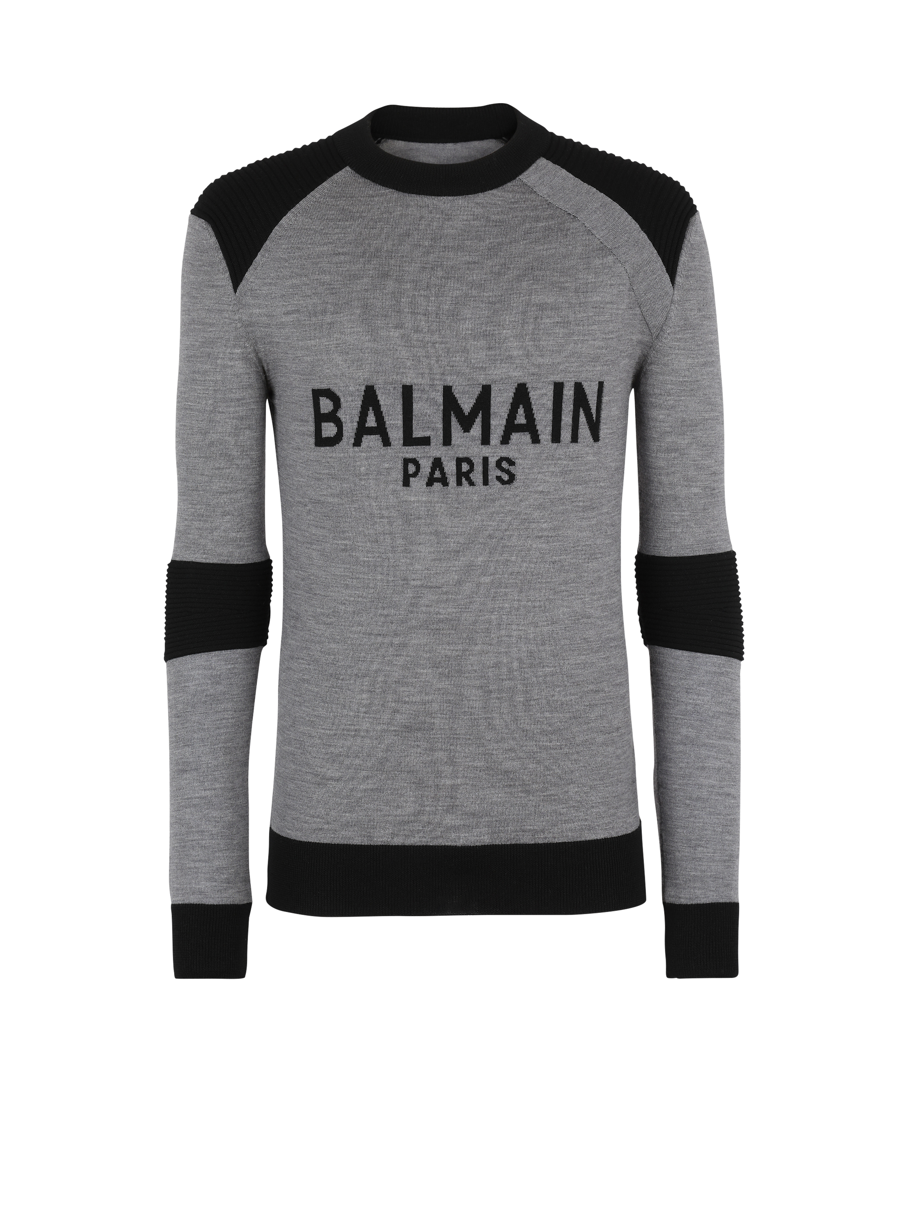 Wool jumper with Balmain Paris logo - Men | BALMAIN