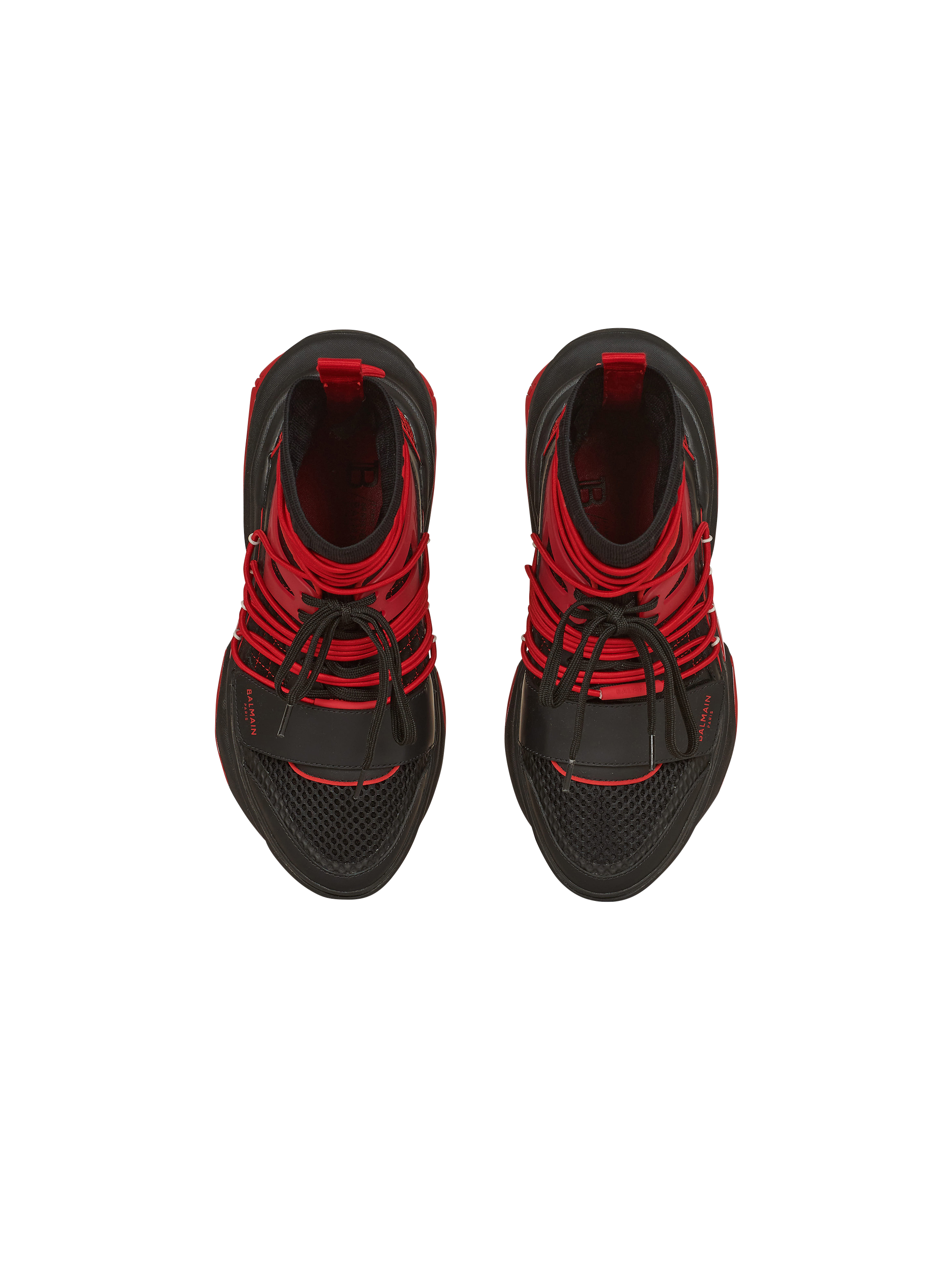 red balmain sneakers