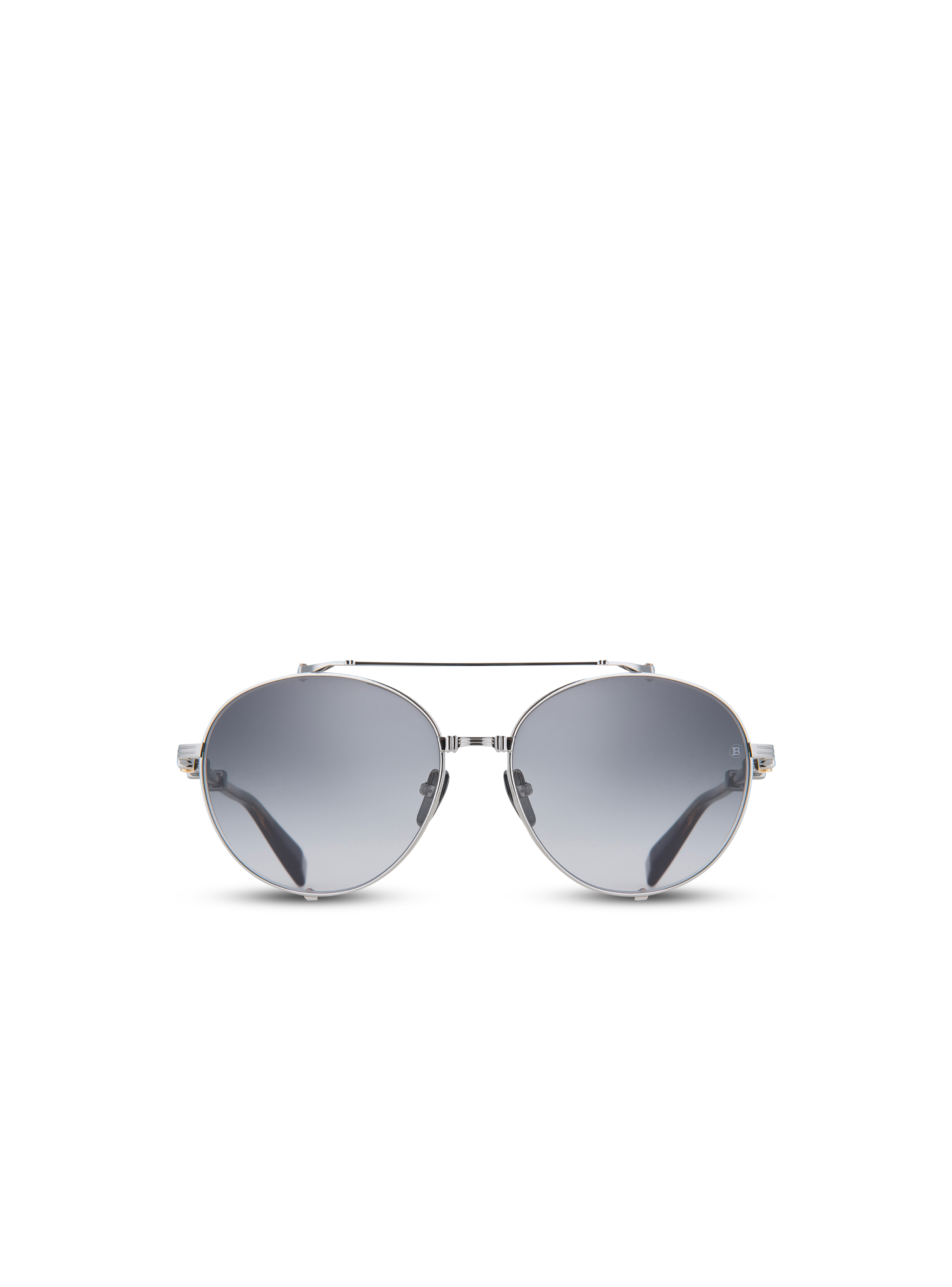 Black and gold-tone titanium Brigade-II sunglasses, grey, hi-res
