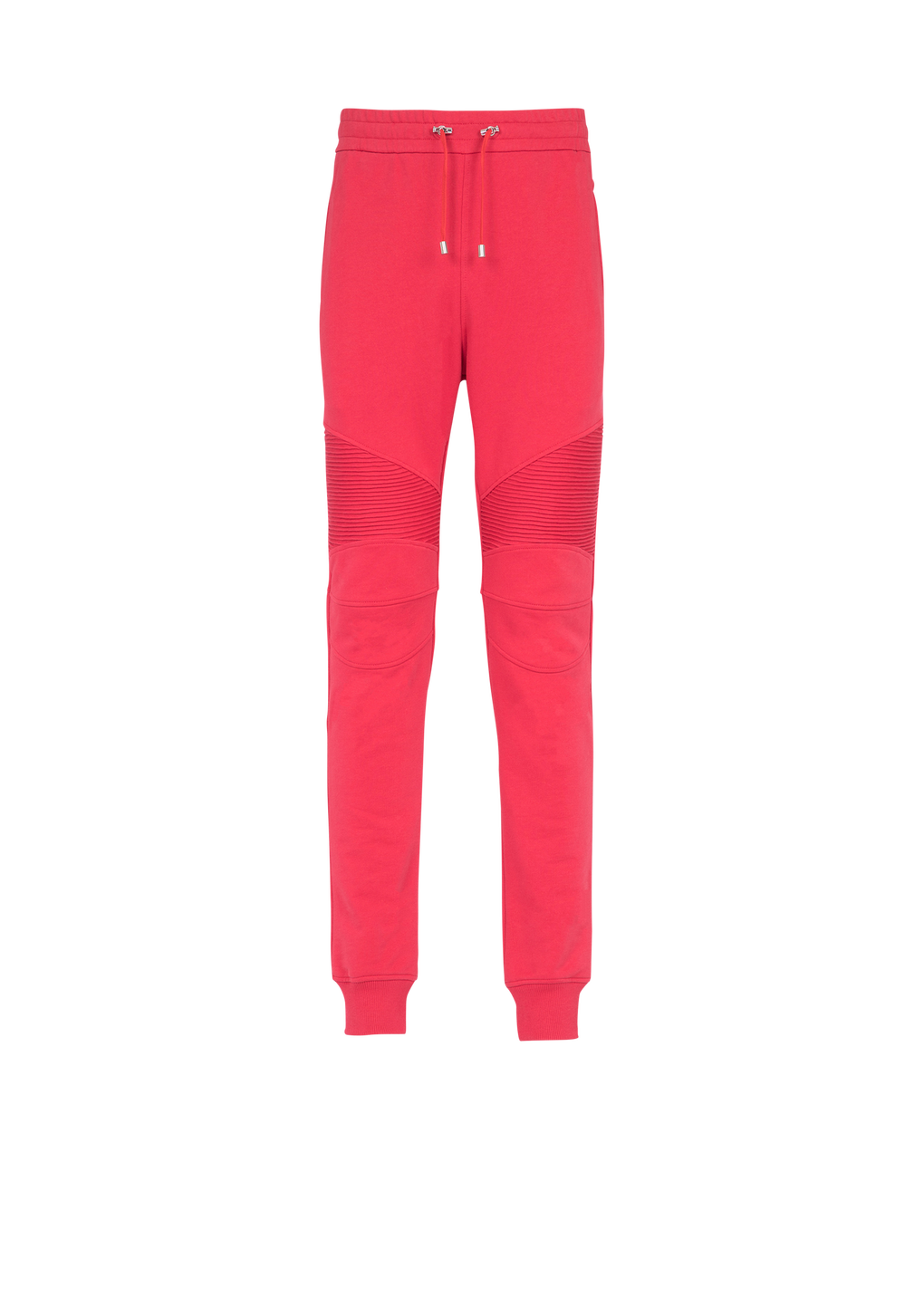 Eco-designed cotton sweatpants with black Balmain logo print, red, hi-res