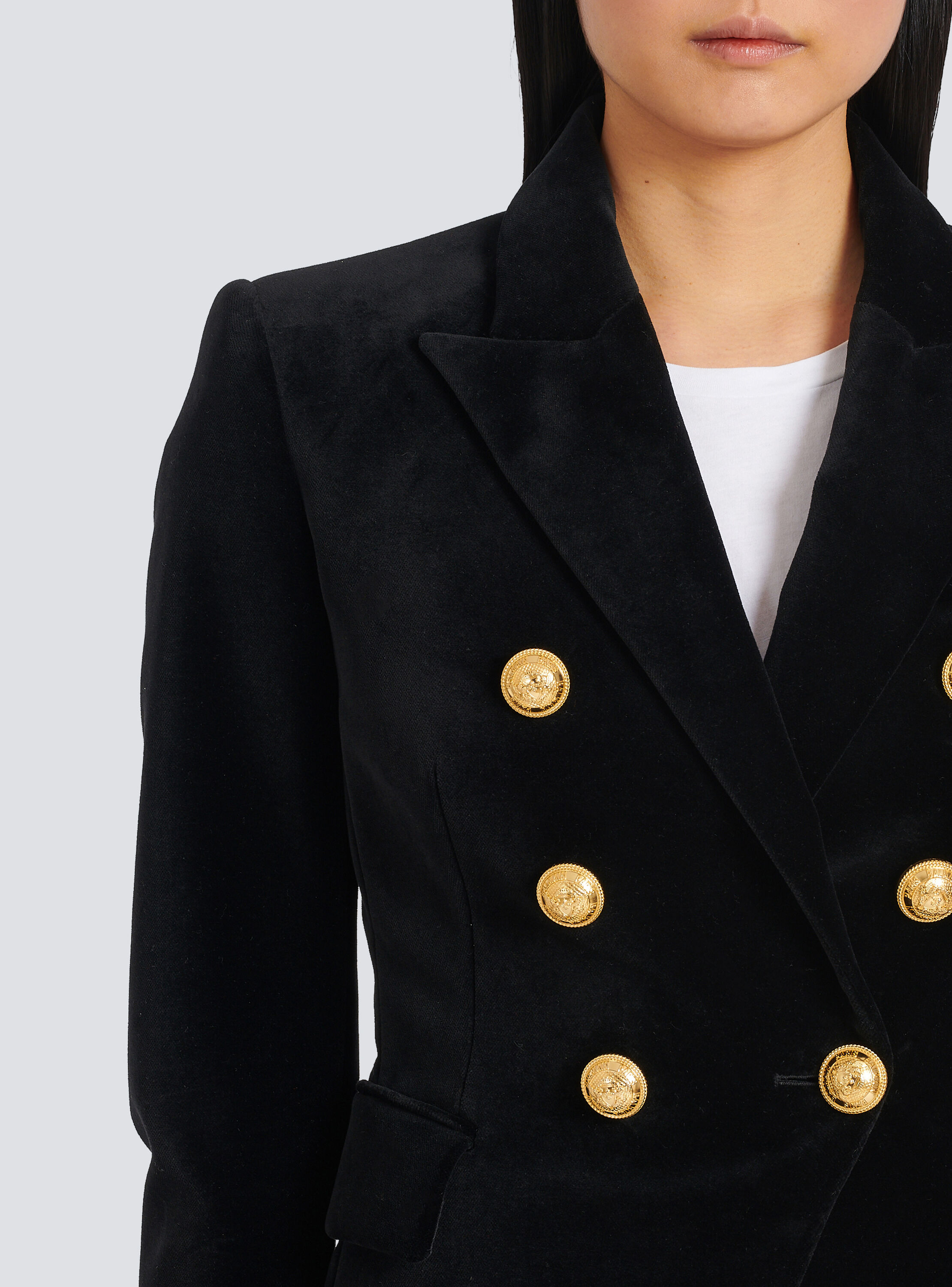 Velvet jacket with double-buttoned fastening - Women | BALMAIN