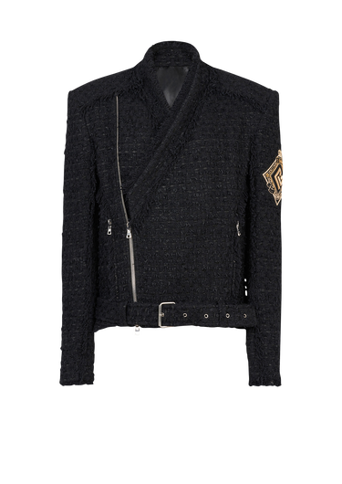 Tweed jacket with Balmain badge