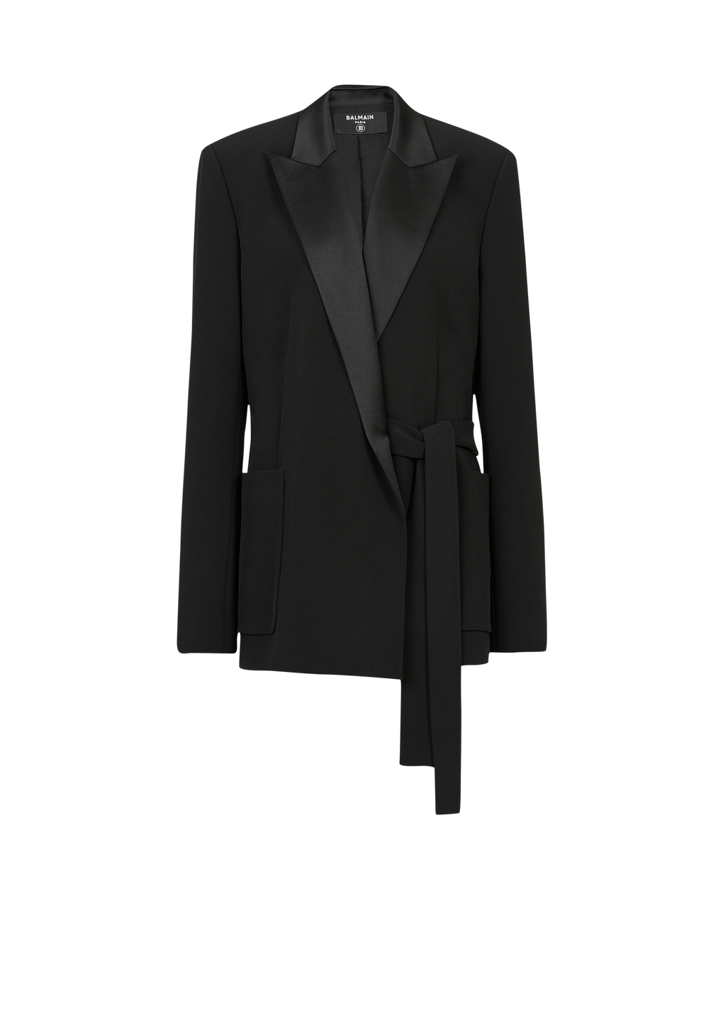 Eco-designed crepe blazer, black, hi-res