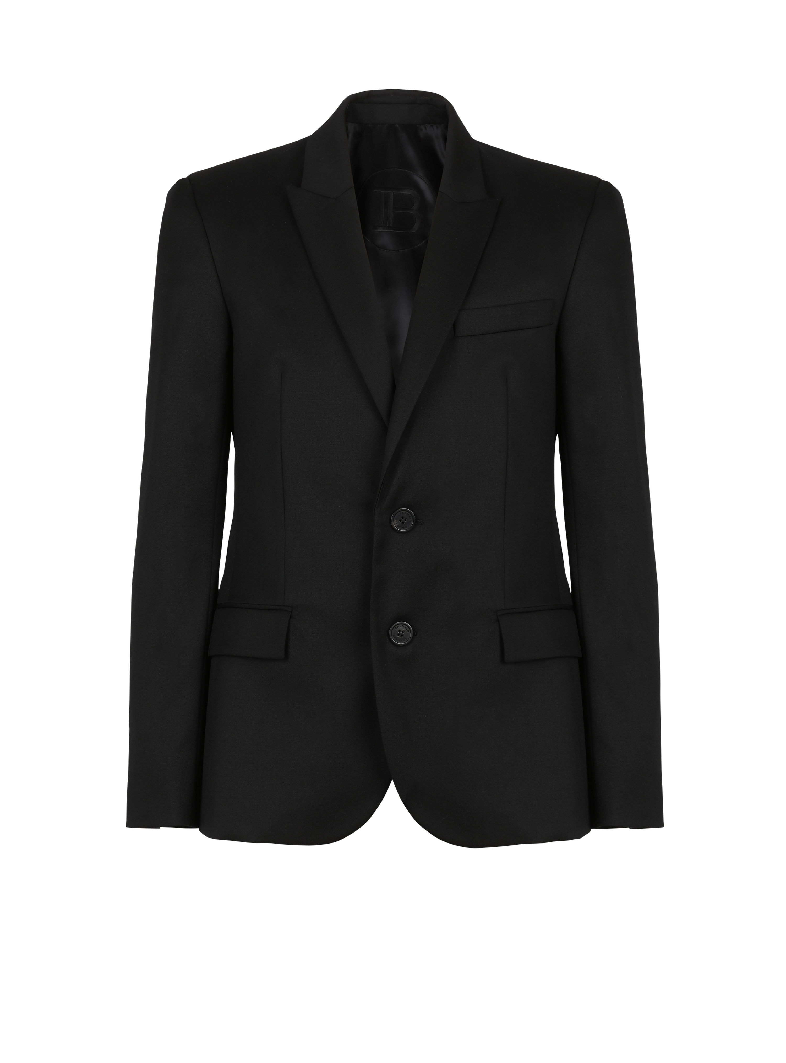 Two-button wool blazer , black