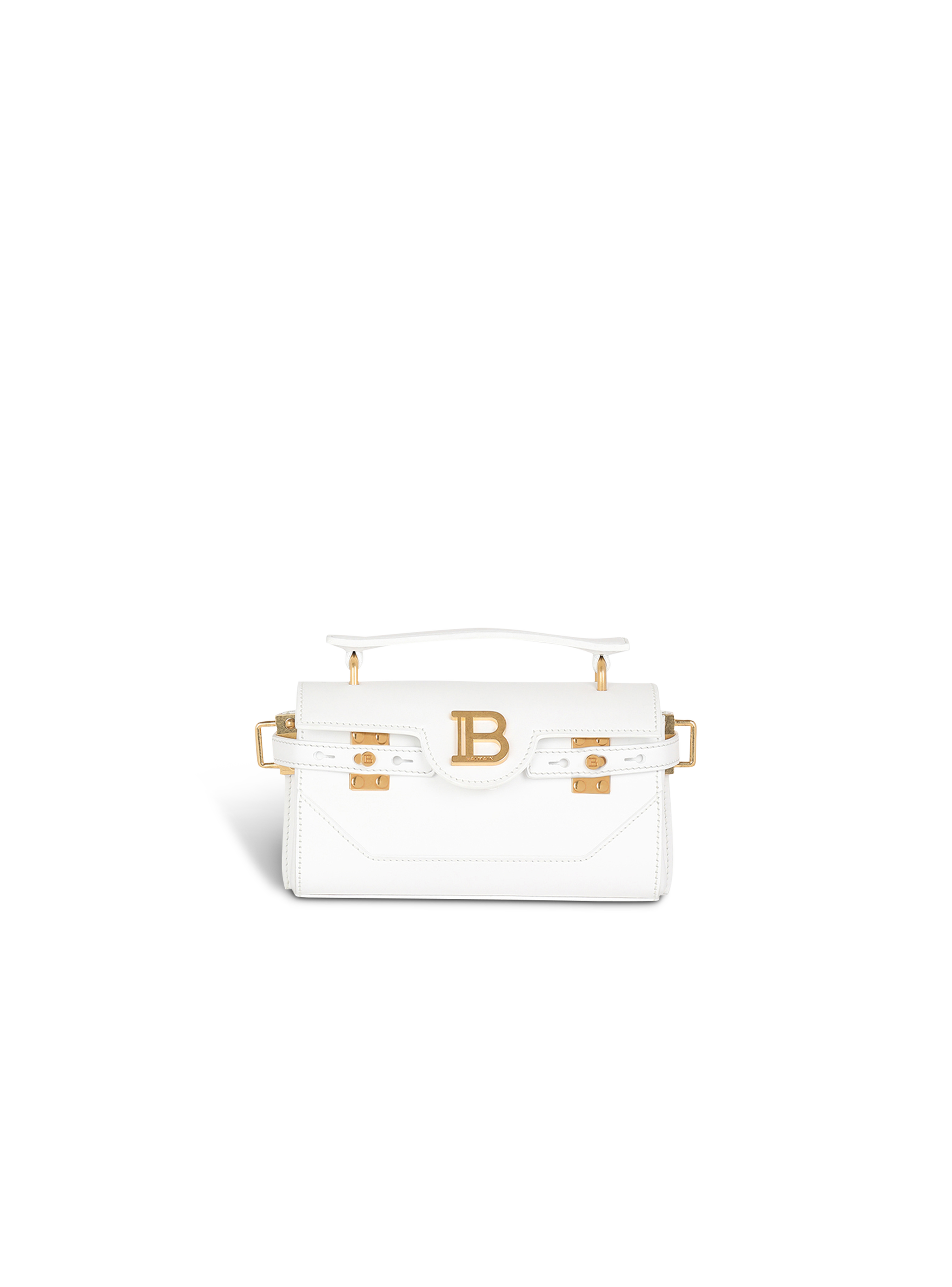 Smooth white leather B-Buzz 19 bag, white, hi-res