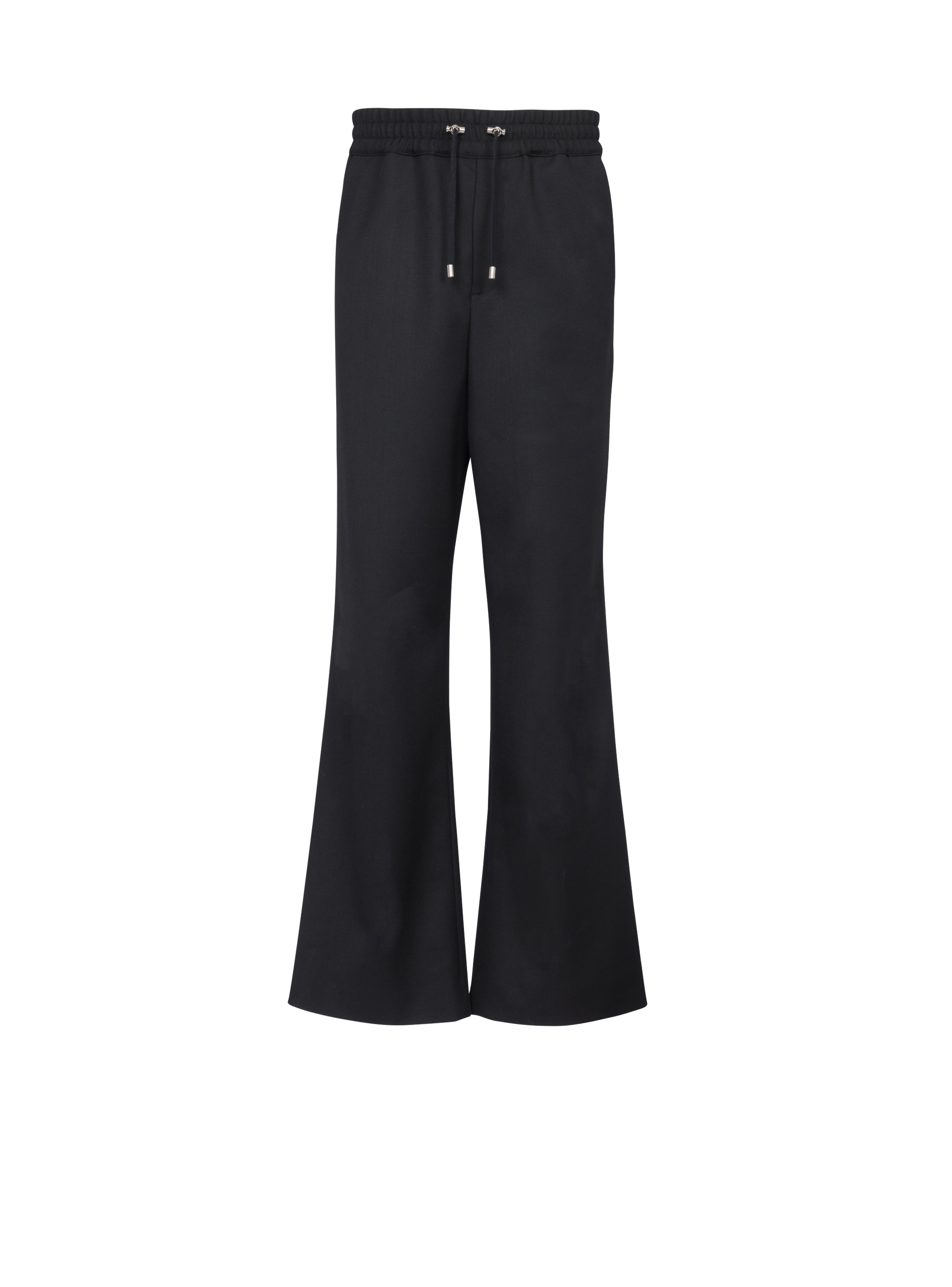 Wool pyjama pants, black, hi-res