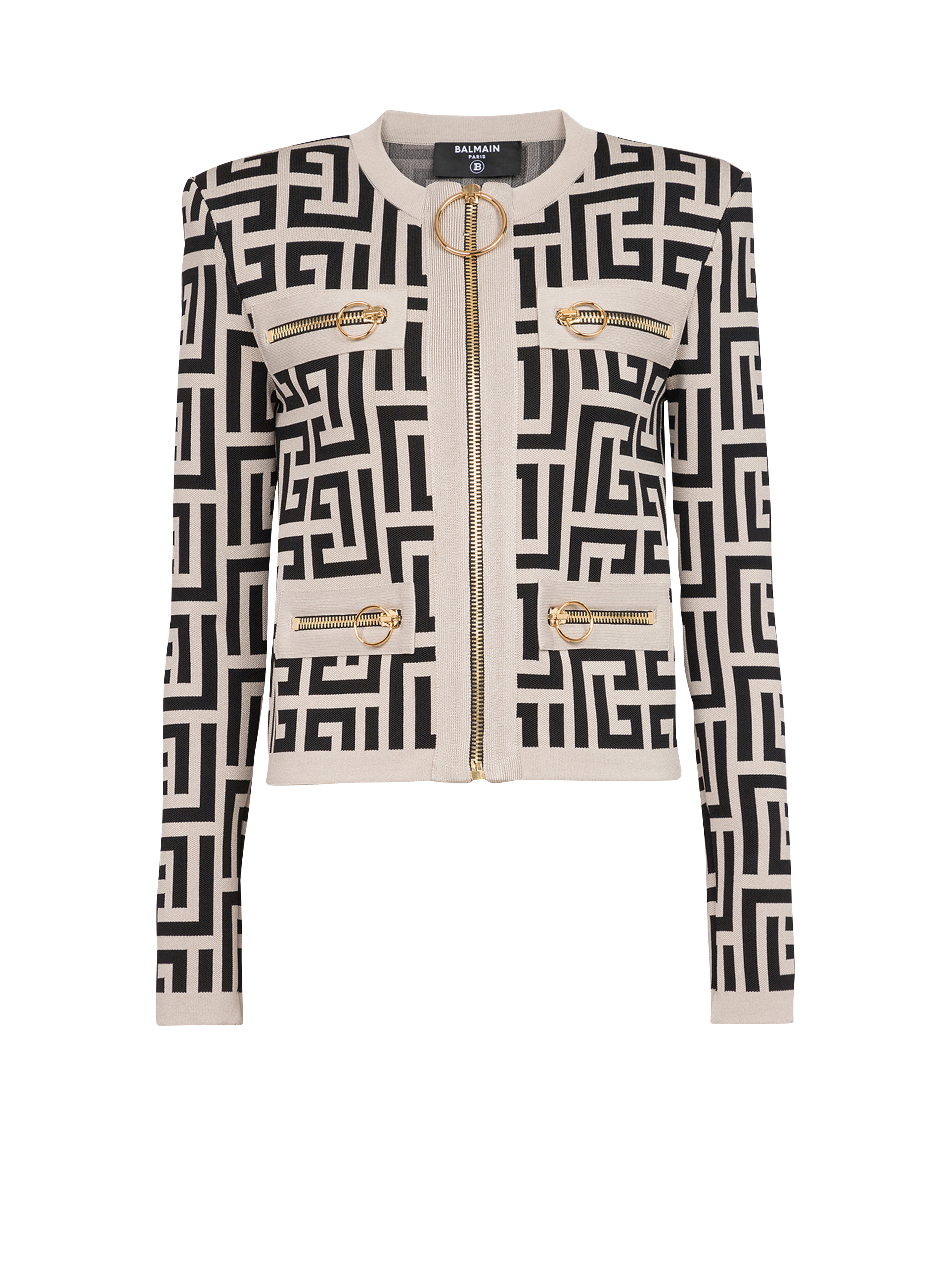 knit cardigan with Balmain monogram 