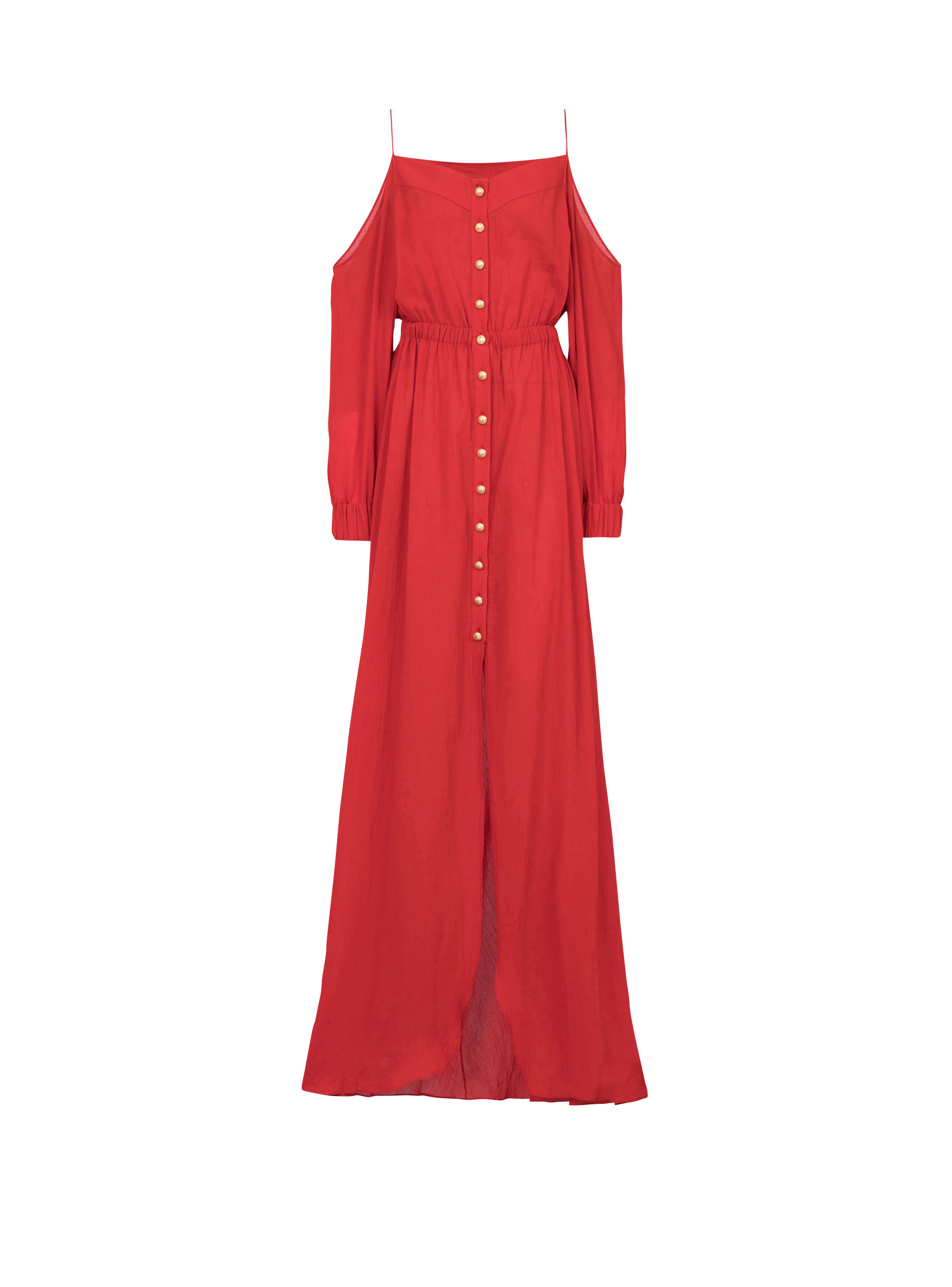 HIGH SUMMER CAPSULE - Long cotton dress, red, hi-res