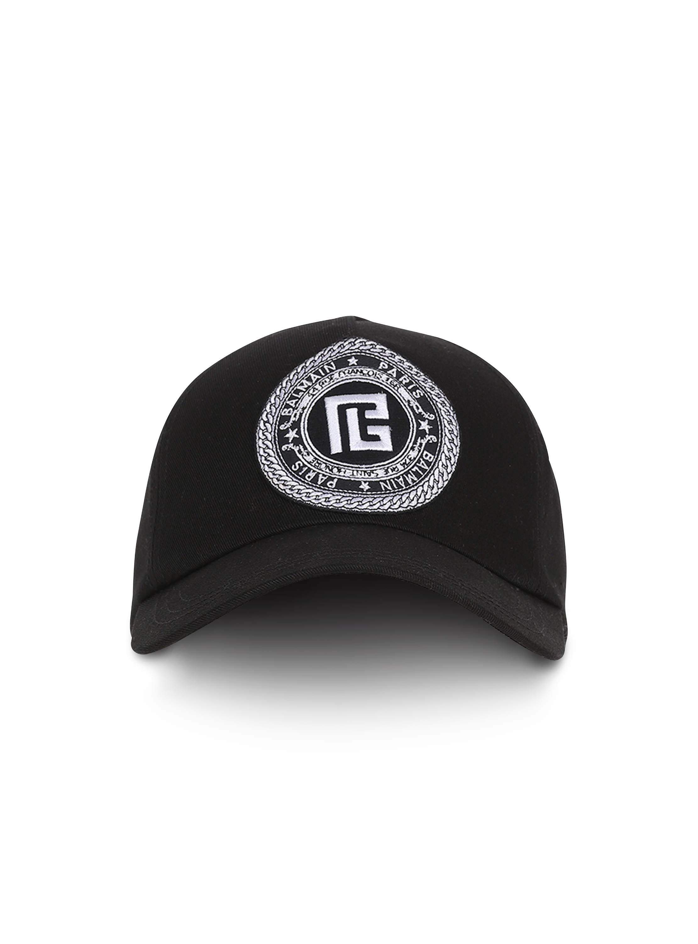Cotton cap with Balmain monogram badge 