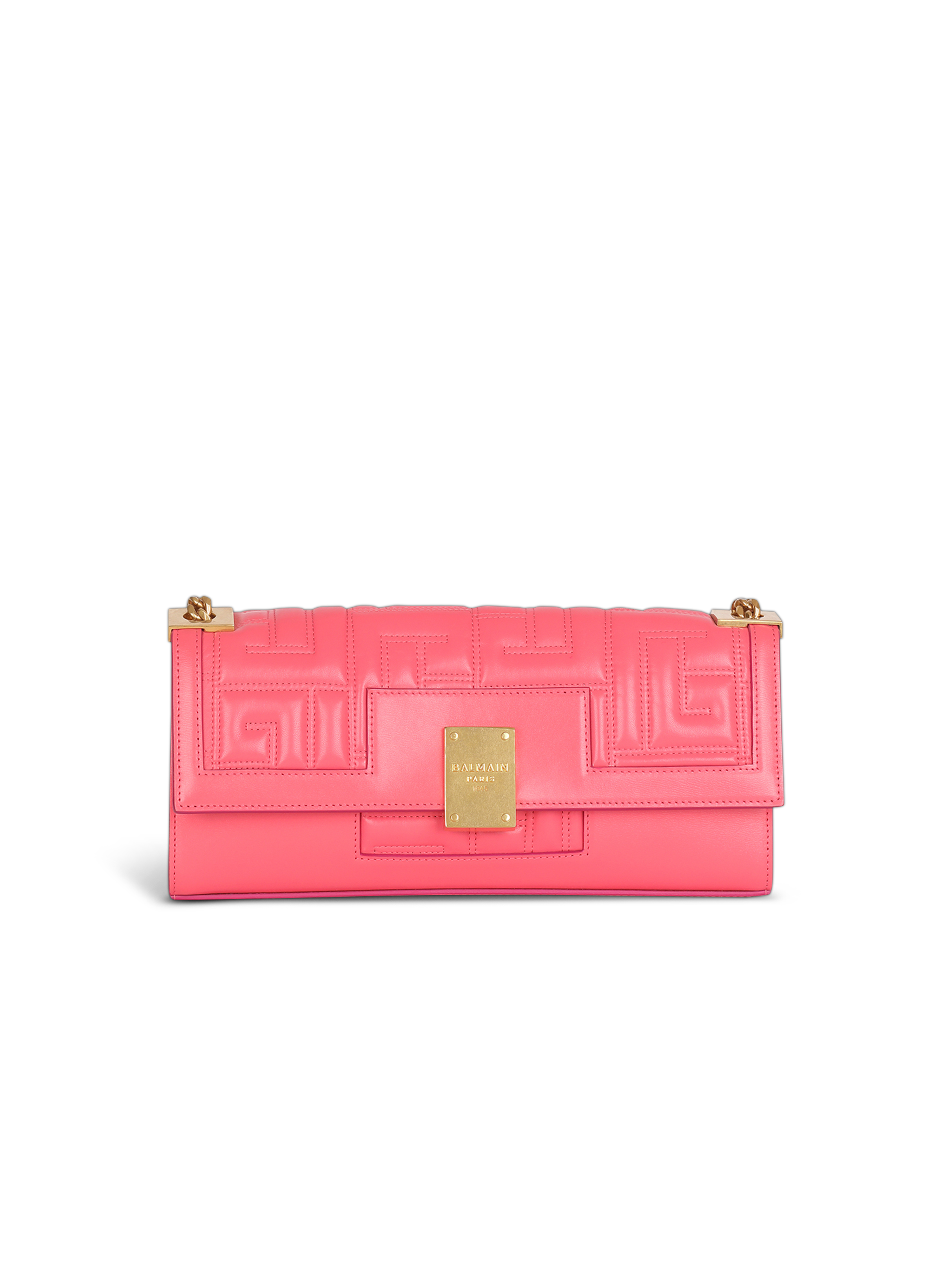 Quilted leather 1945 clutch bag, pink, hi-res
