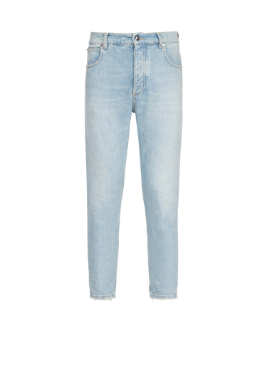 Slim cut  eco-designed denim cotton jeans with embossed Balmain logo