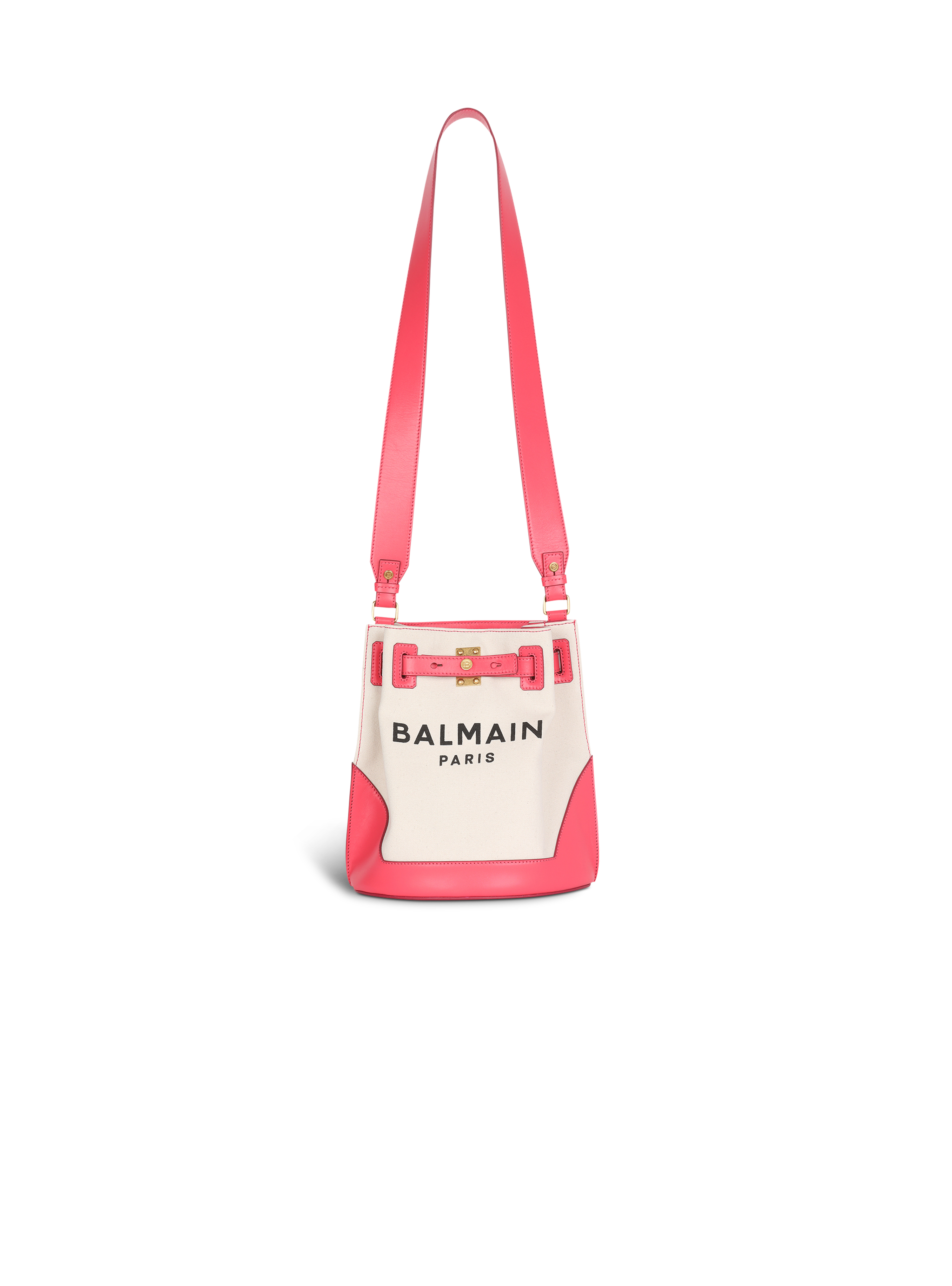 Ccanvas B-Army bucket bag with leather panels, pink