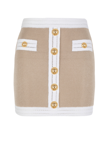 EXCLUSIVE - Knit skirt with gold-tone buttons