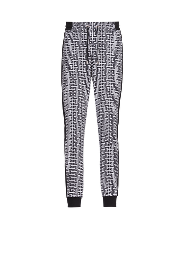 Eco-designed cotton sweatpants with Balmain monogram print