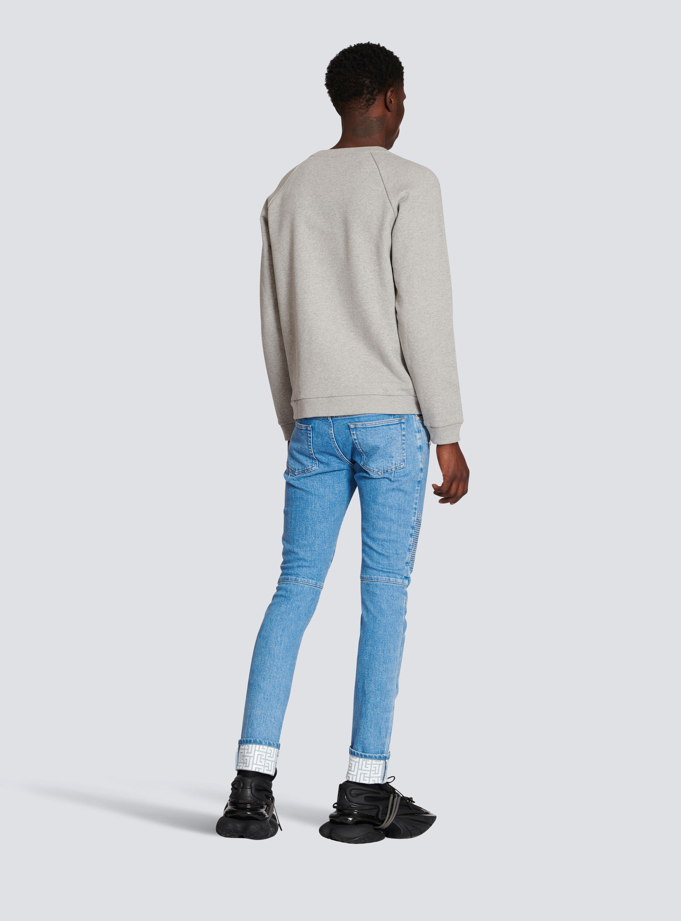 Cotton sweatshirt with Balmain Paris logo print - Men | BALMAIN