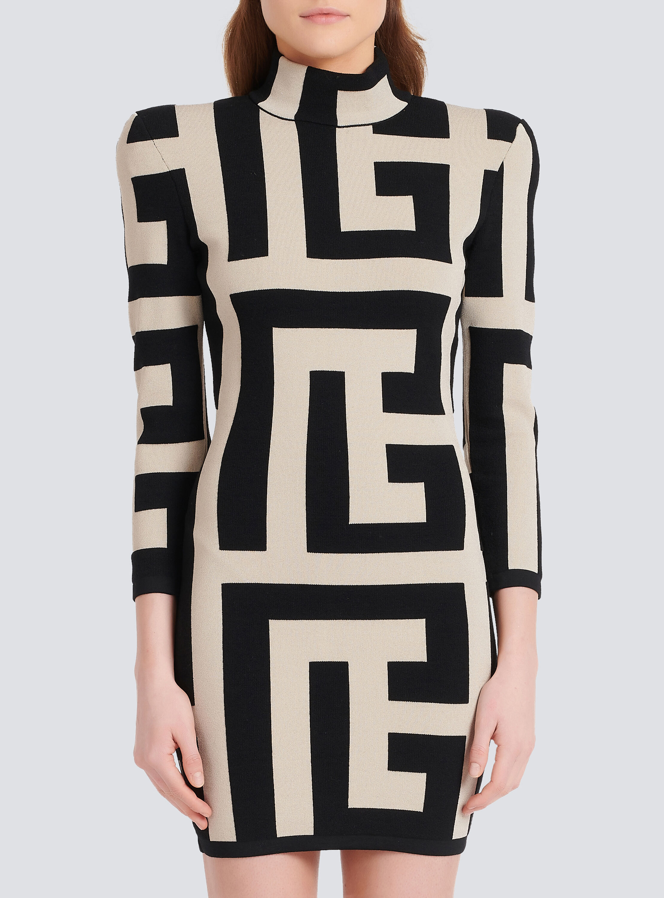 Short knit dress with maxi Balmain 