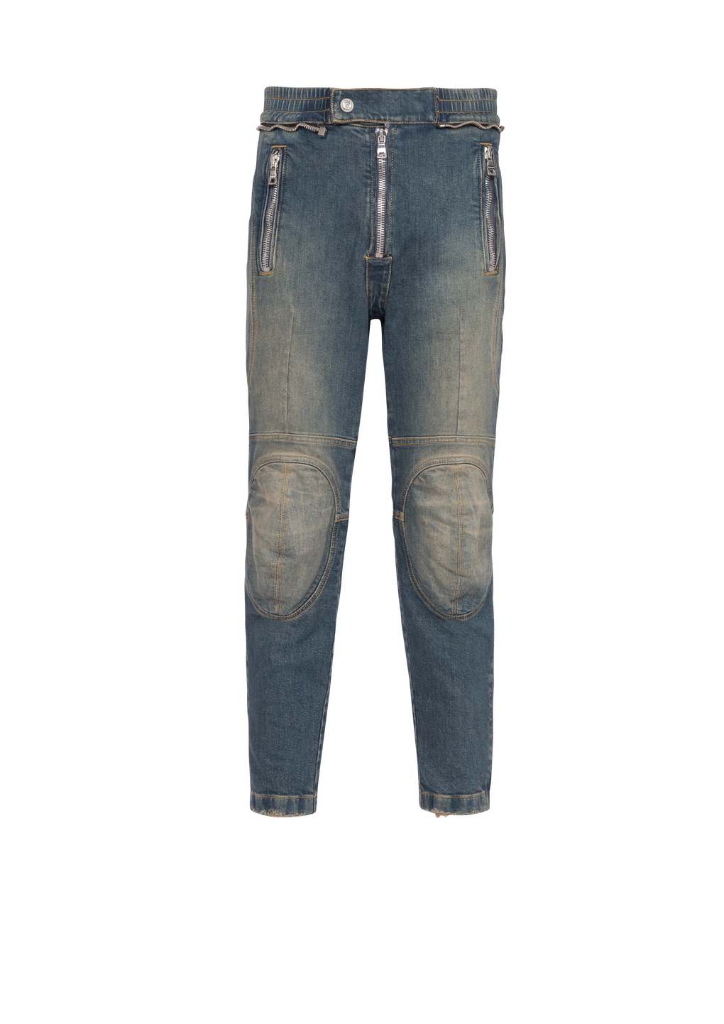 Ripped cotton jeans , blue, hi-res