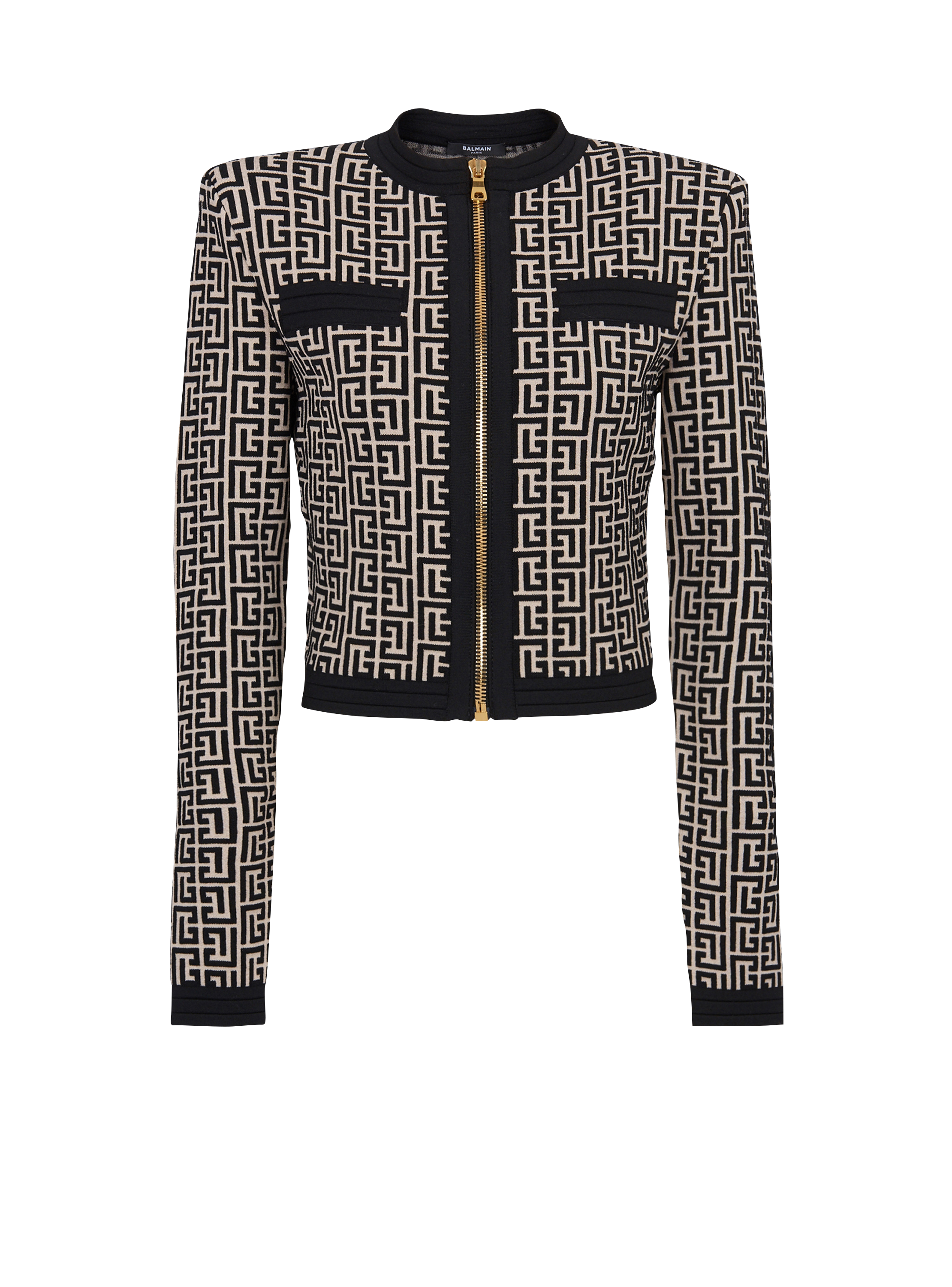 Knit cardigan with Balmain monogram 