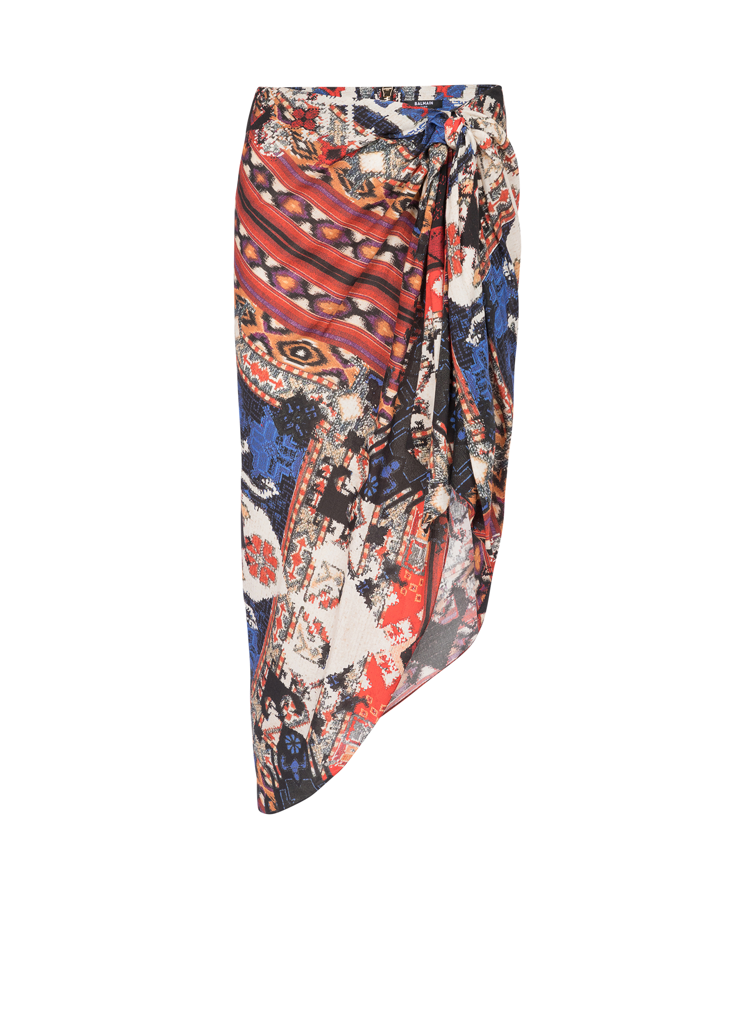 Multicolor eco-designed jersey sarong skirt, multicolor