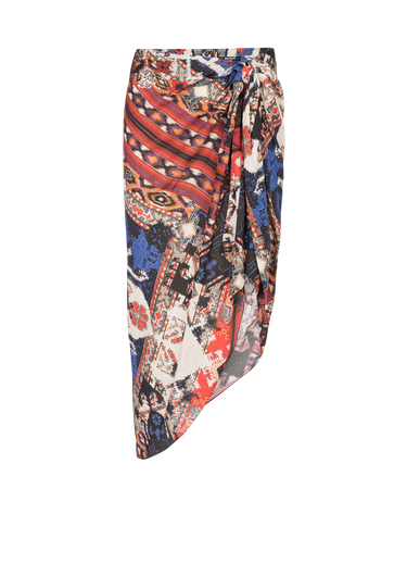 Multicolor eco-designed jersey sarong skirt