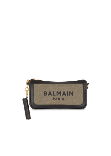 Canvas B-Army clutch bag with leather panels