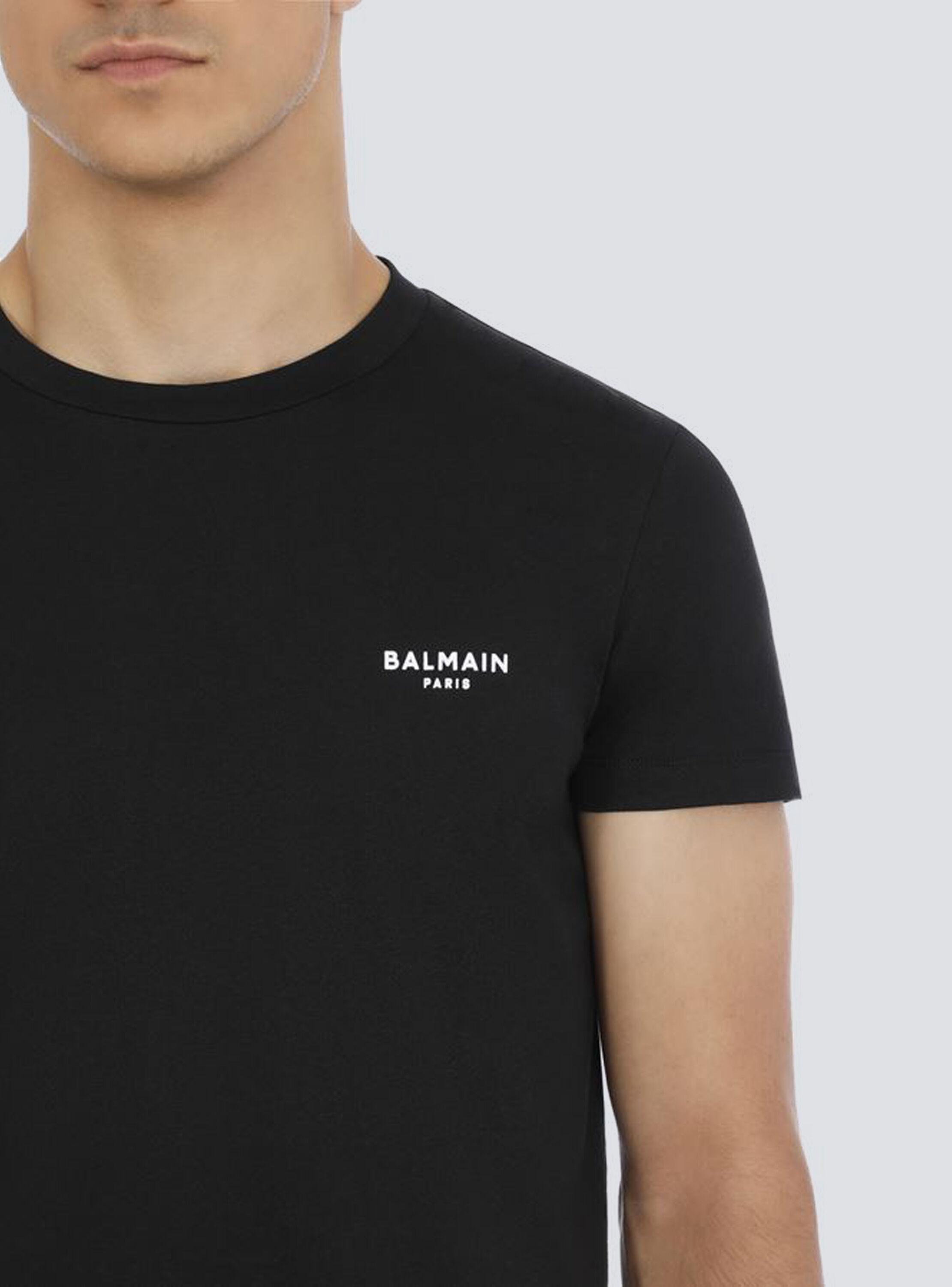 Homme T-shirts T-shirts Balmain T-shirt à logo imprimé Synthétique Balmain pour homme en coloris Noir 