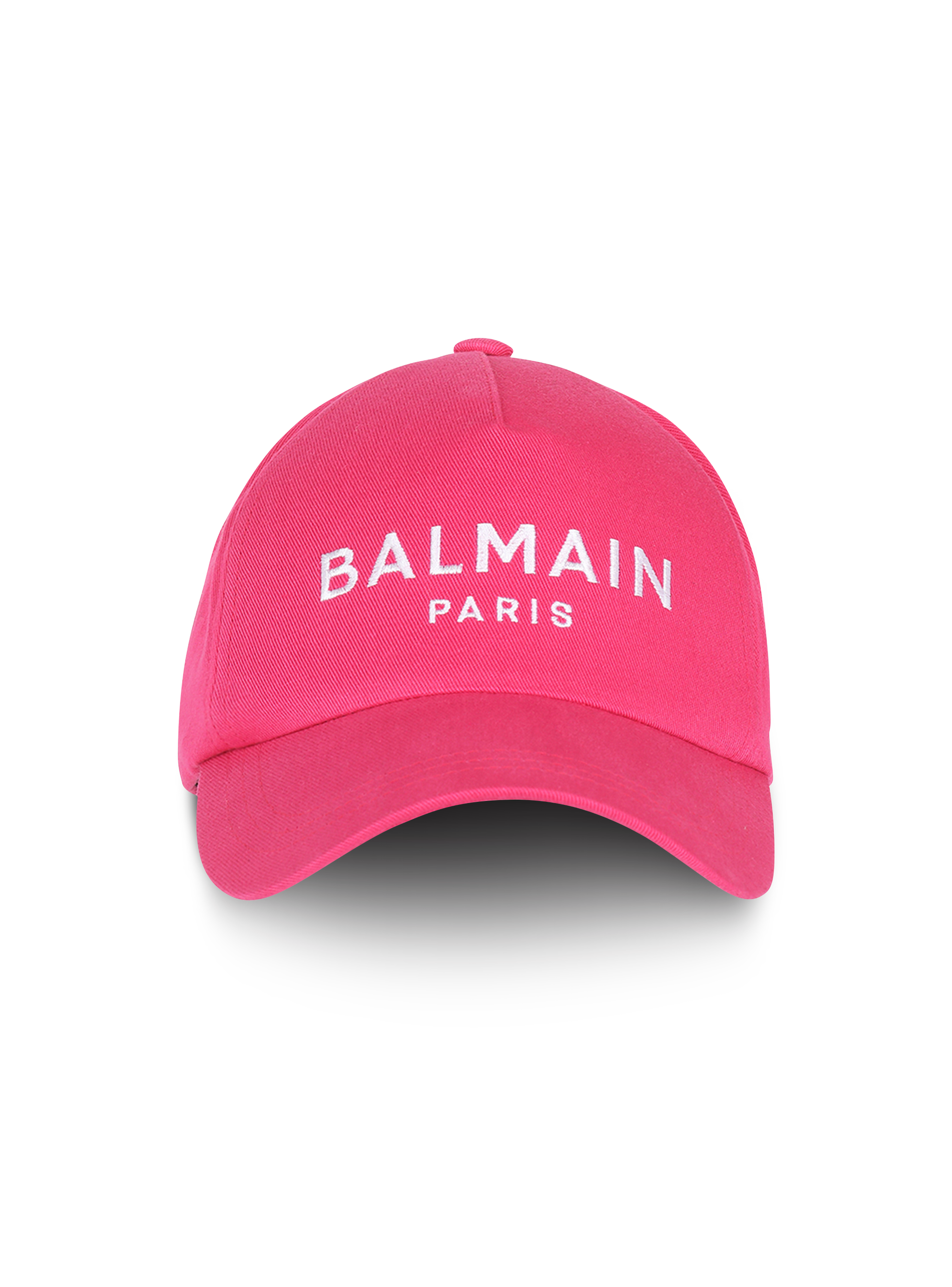 Cotton cap with Balmain logo, pink, hi-res
