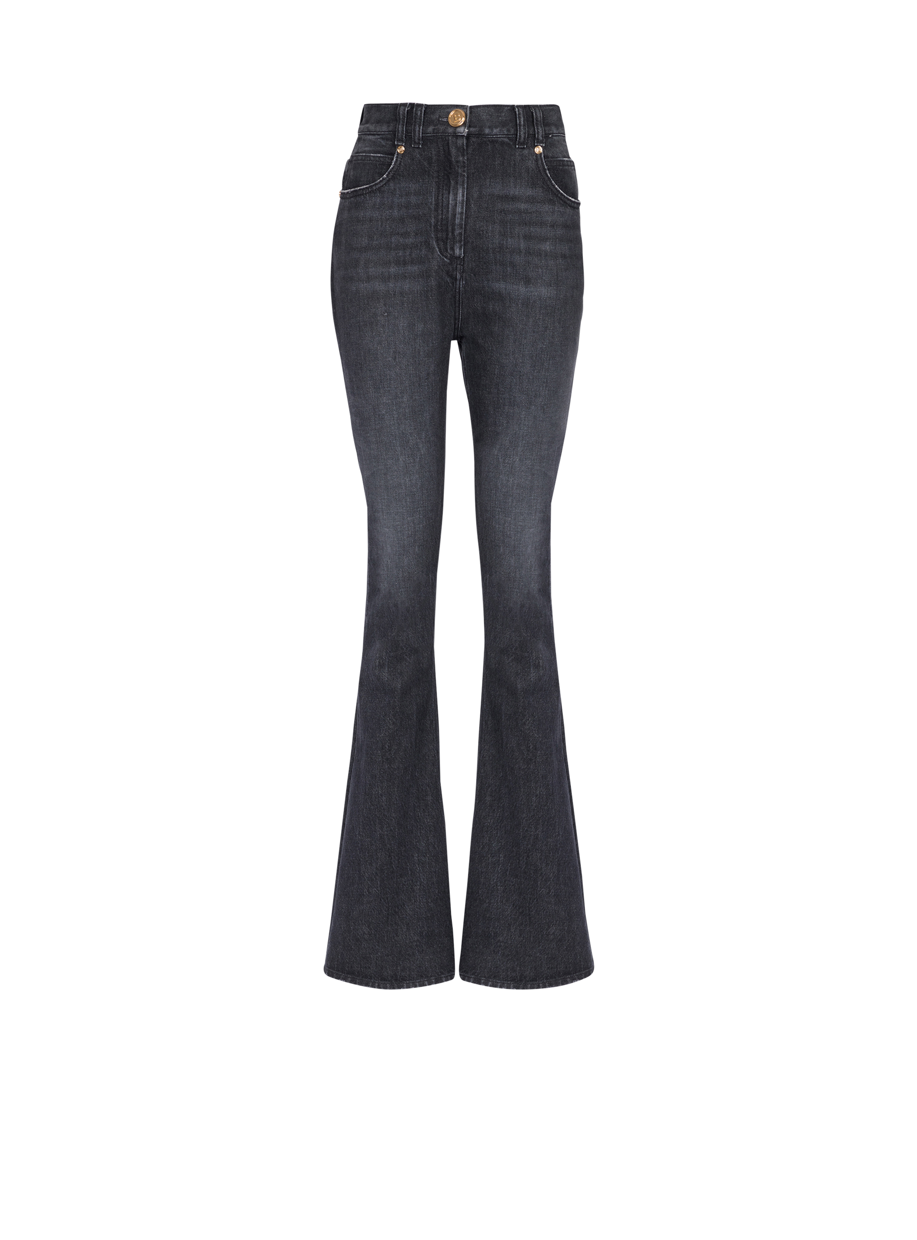 Eco-designed bootcut jeans, black, hi-res