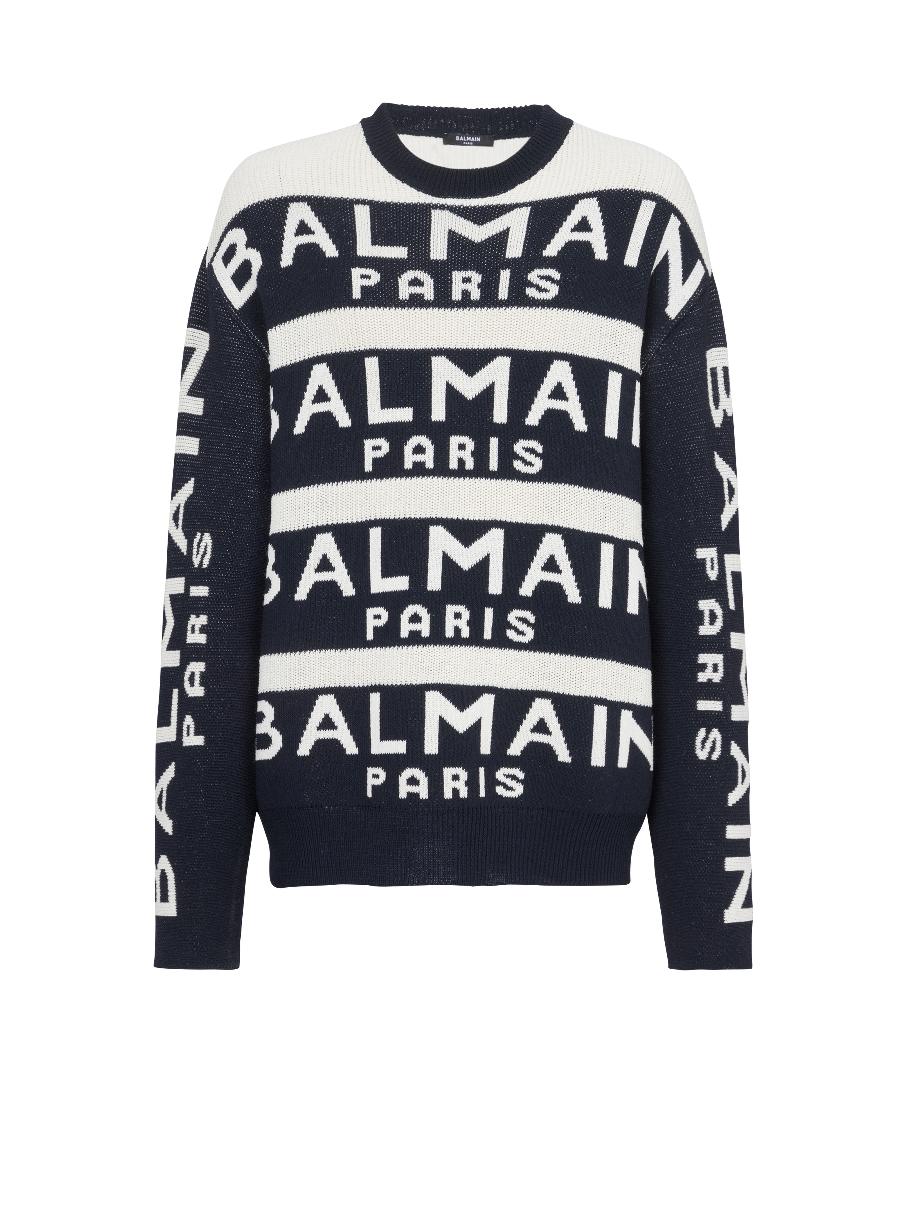 Sweater embroidered with Balmain Paris logo , black