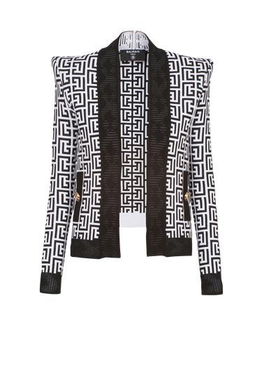 Knit jacket with Balmain monogram