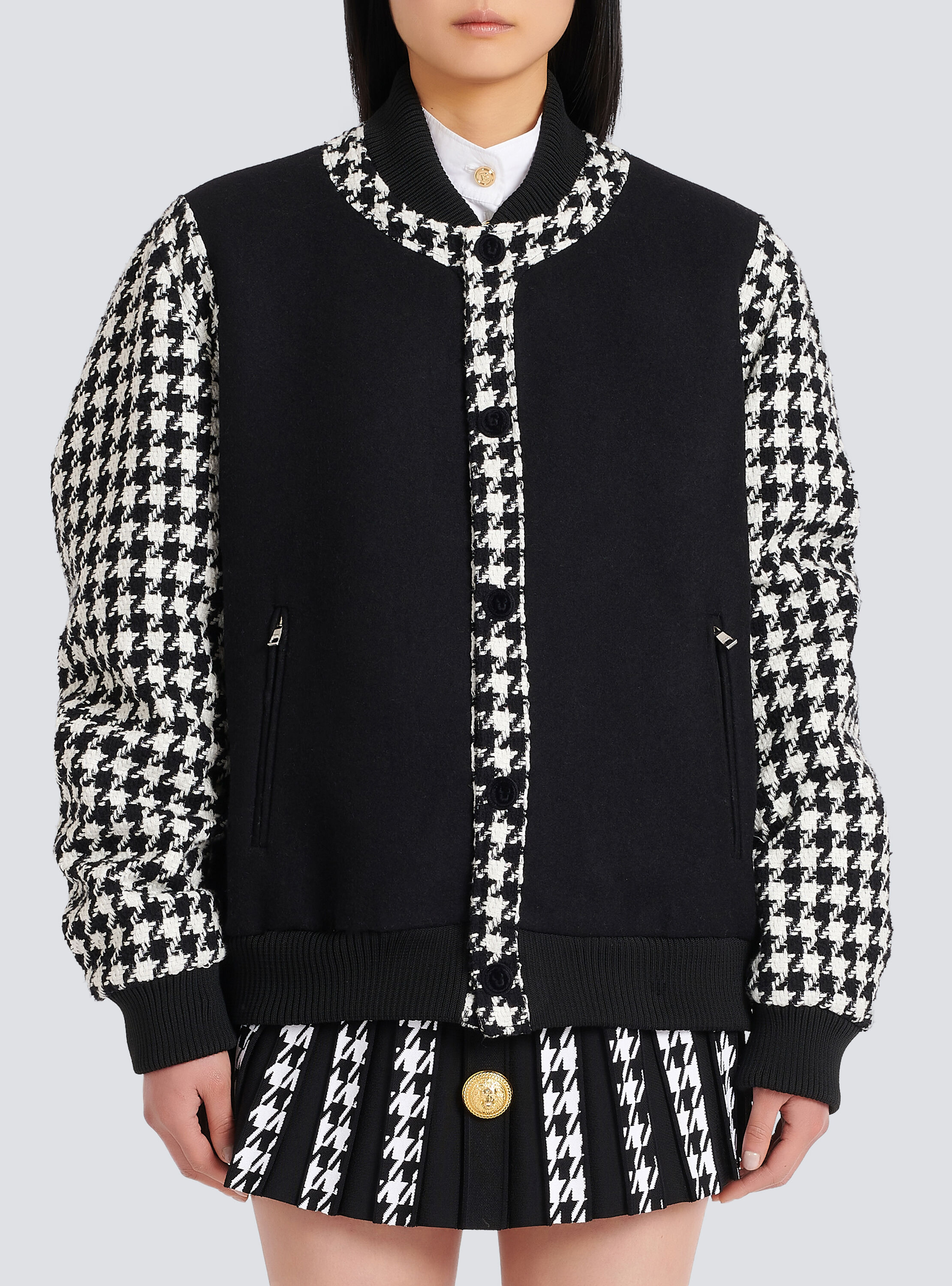 Unisex - Bomber jacket with houndstooth 