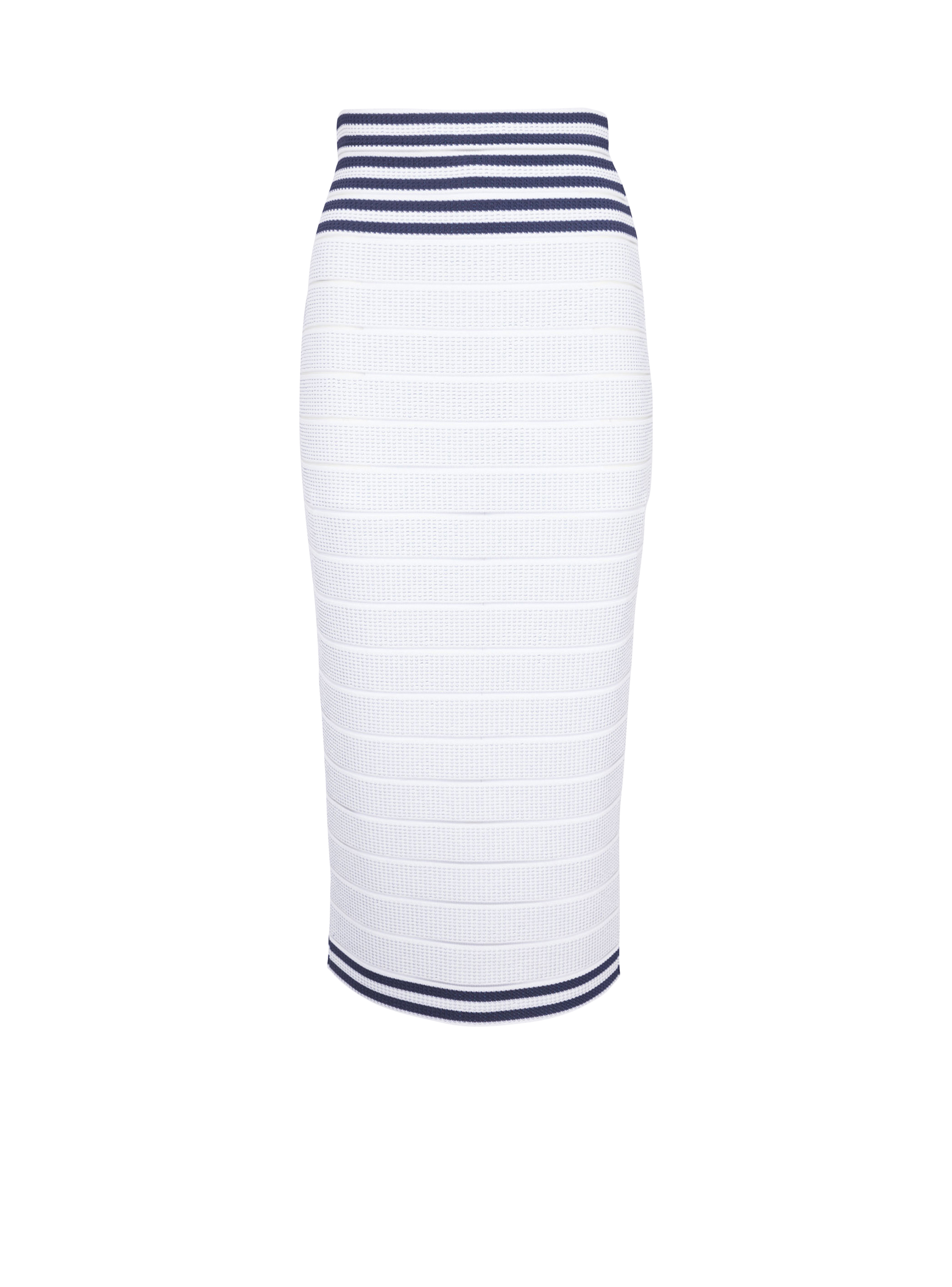 HIGH SUMMER CAPSULE - Mid-length knit skirt, white, hi-res