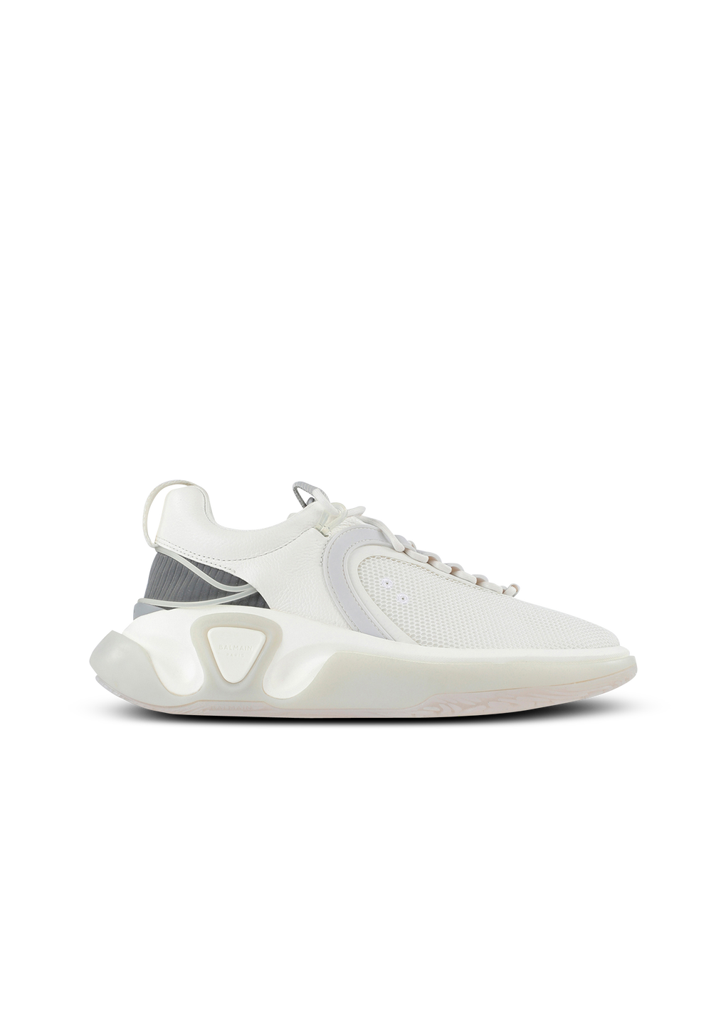 Leather and mesh B-Runner sneakers, white, hi-res