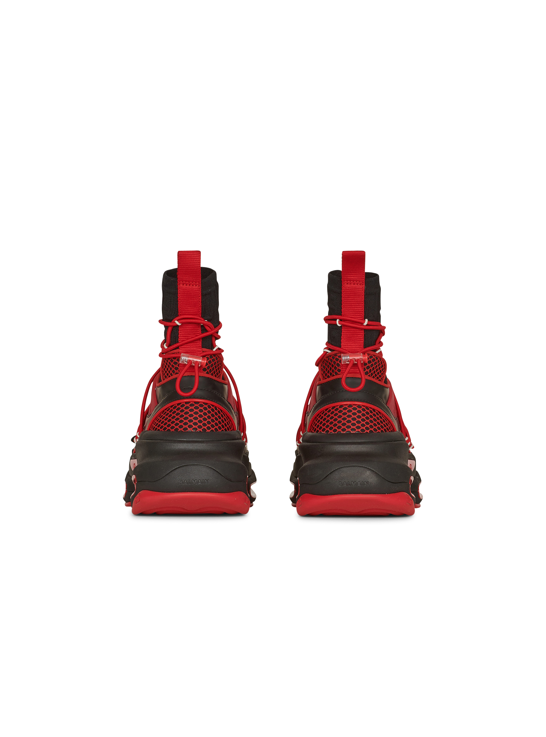 red balmain sneakers
