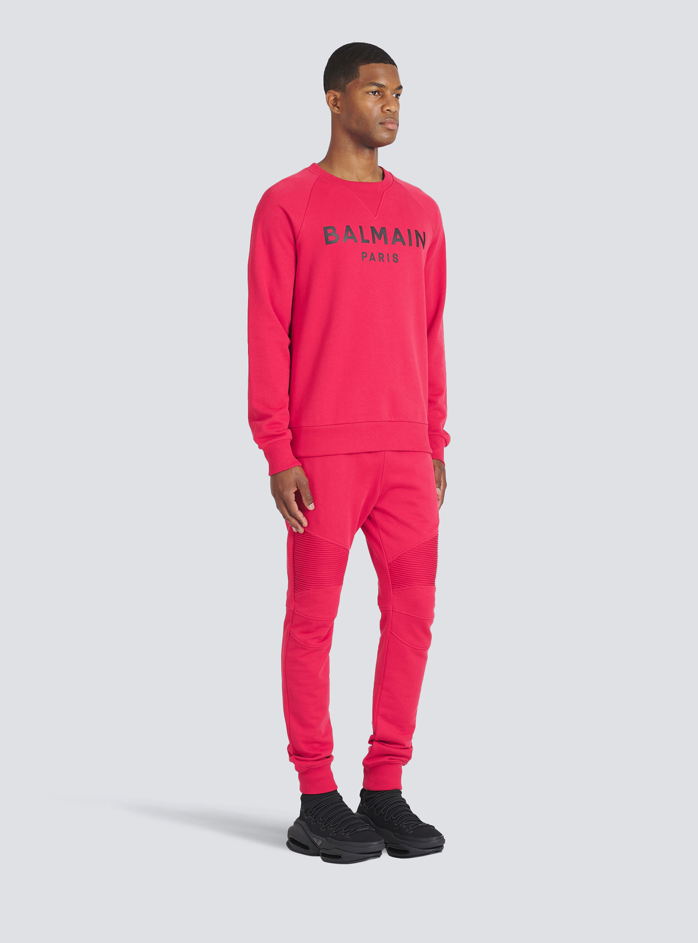 Balmain Paris metallic logo print 
