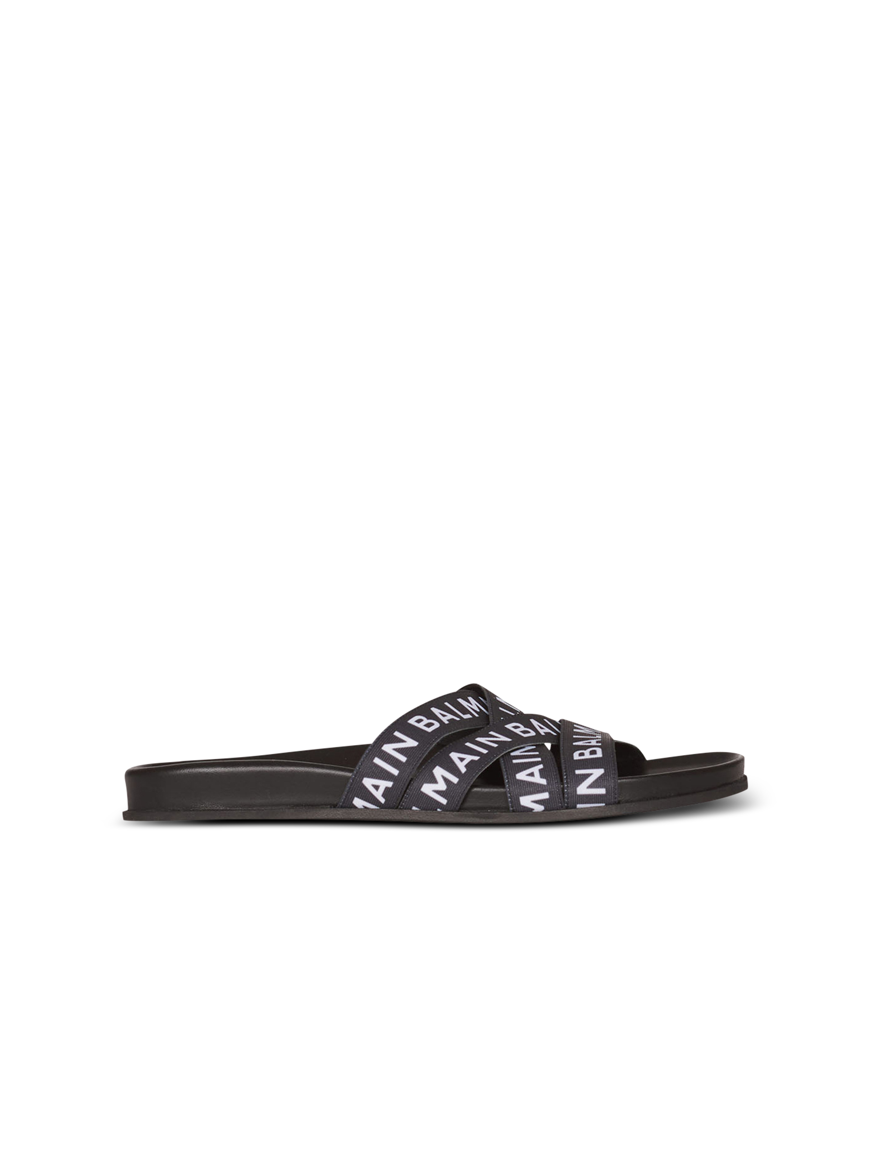  Union flip flops with Balmain logo print, black, hi-res