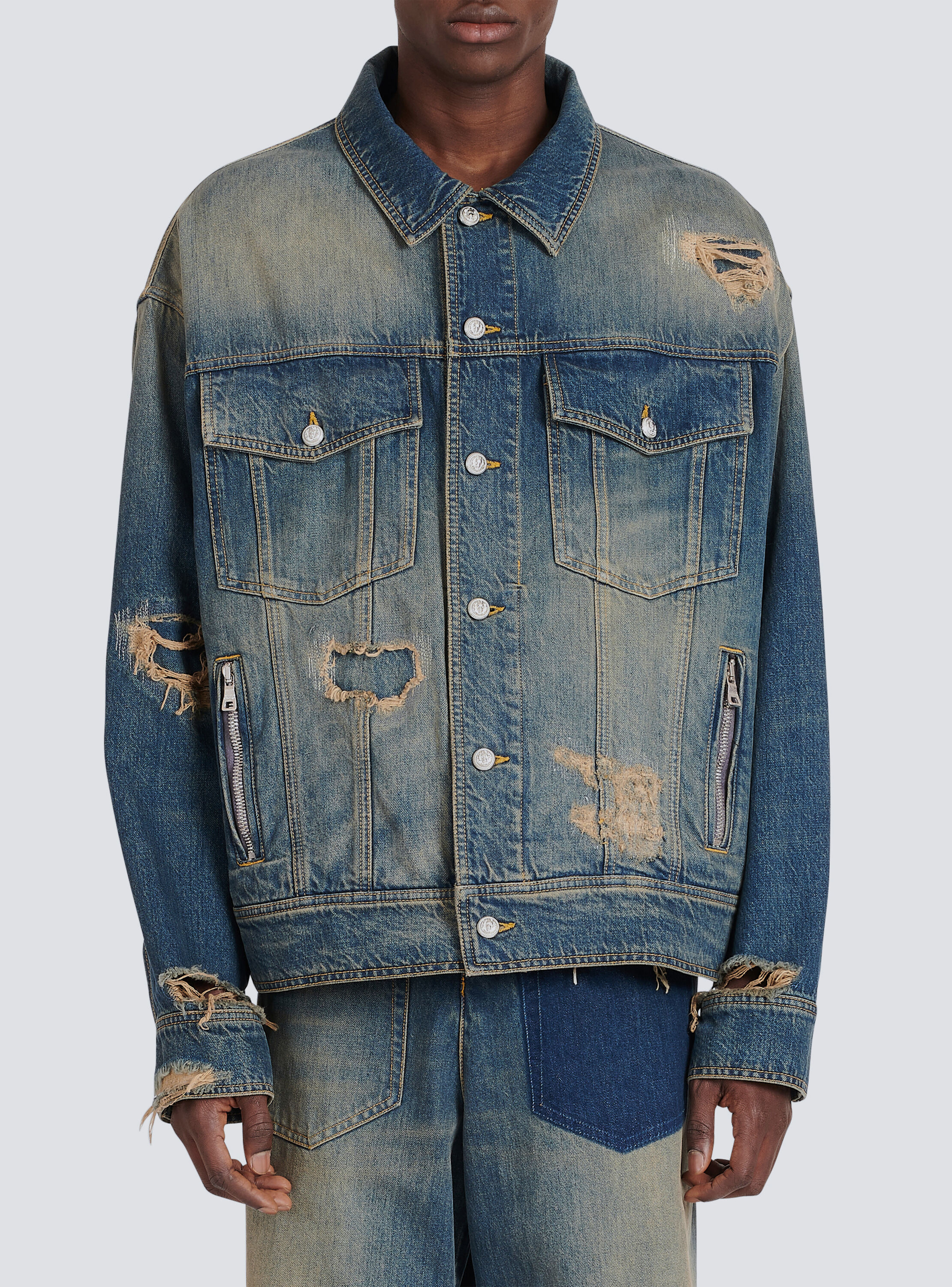 Ripped denim jacket - Men | BALMAIN