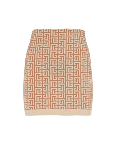 Short knit skirt with Balmain monogram