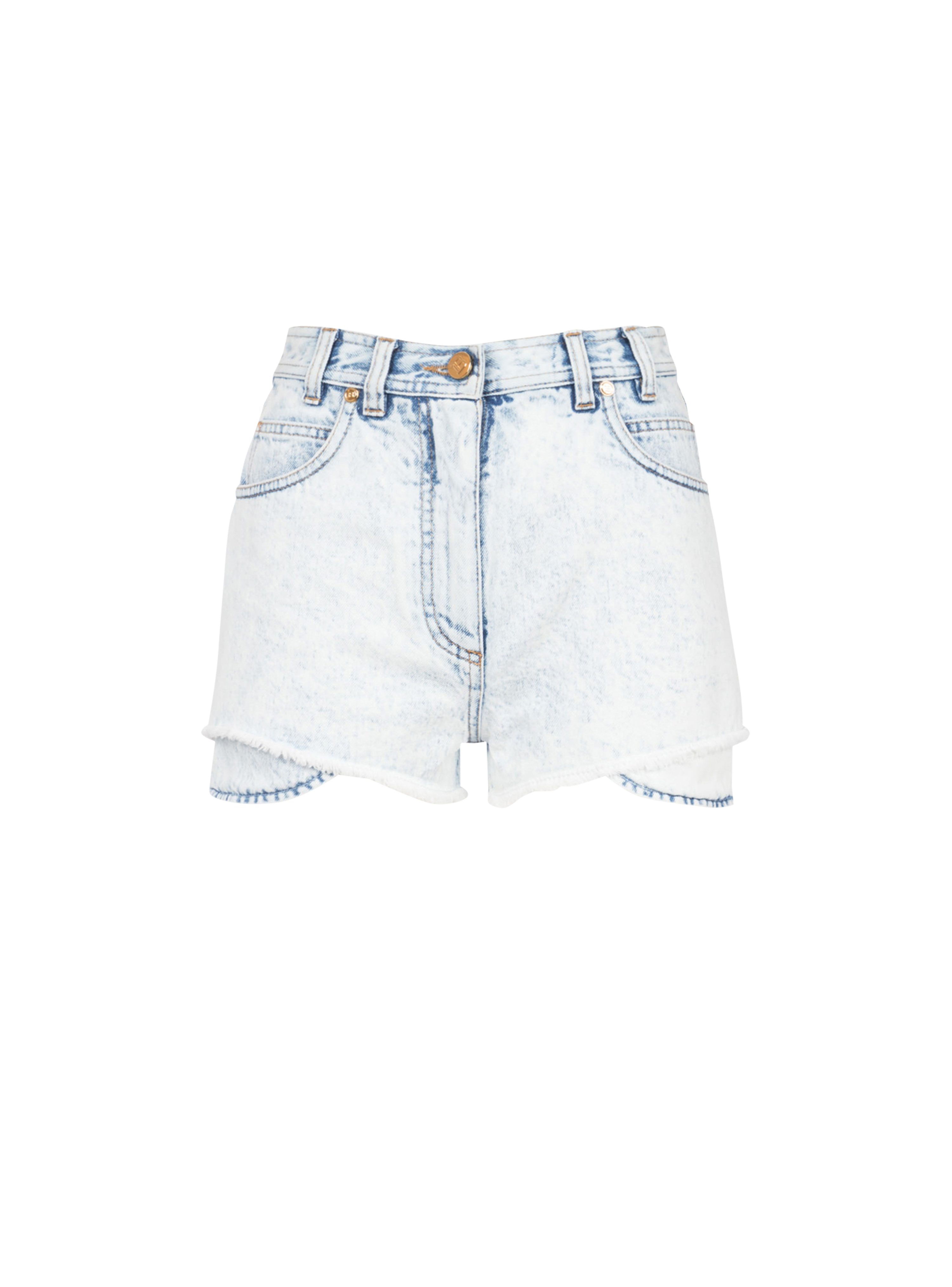 HIGH SUMMER CAPSULE- Denim high-waisted shorts, blue, hi-res