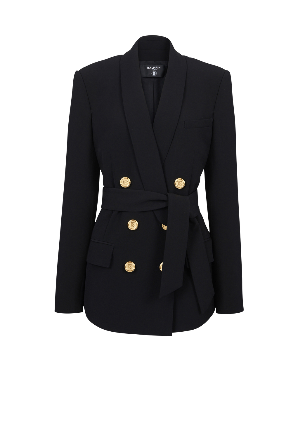 Double-breasted fuchsia eco-designed blazer, black, hi-res