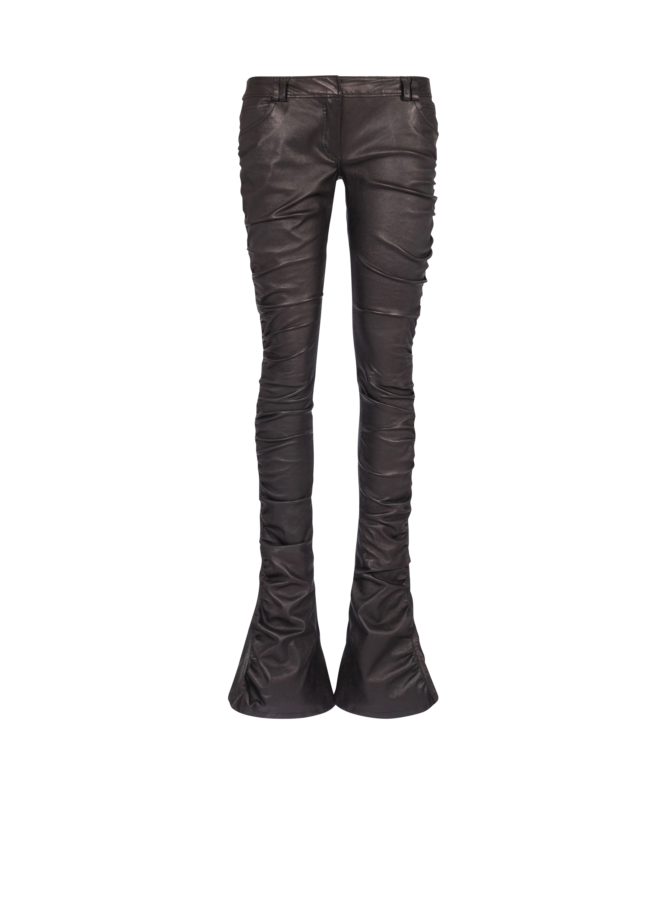 Low-rise leather bootcut pants - Women 