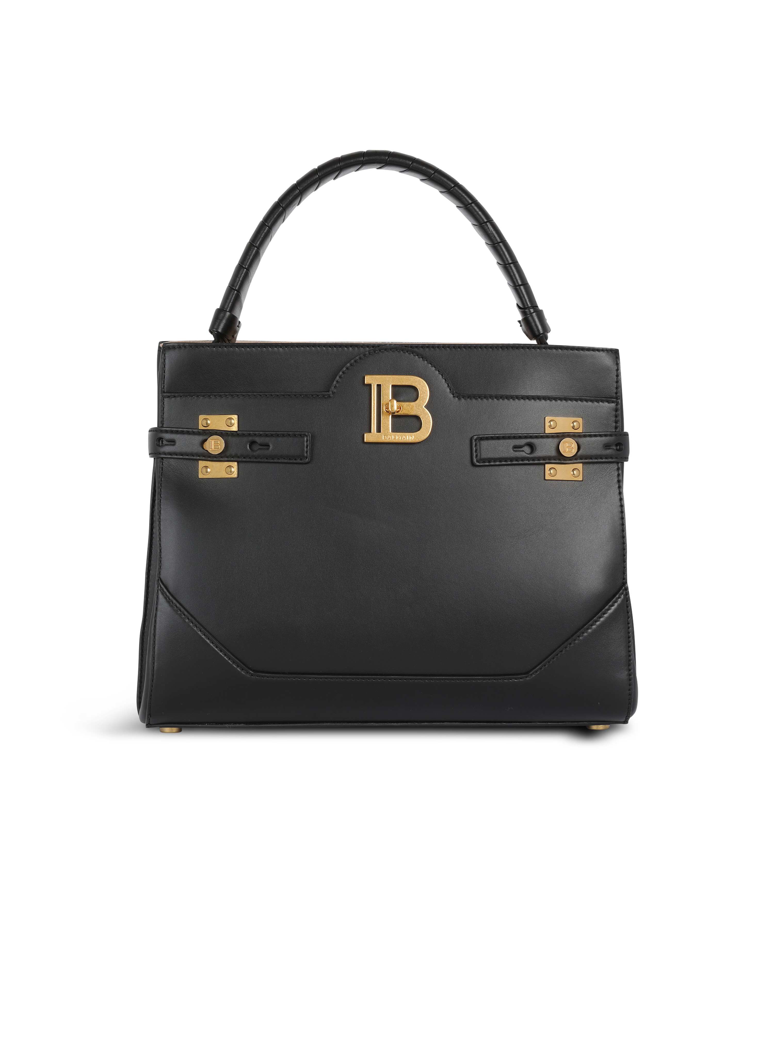 Leather B-Buzz Top Handle bag, black, hi-res