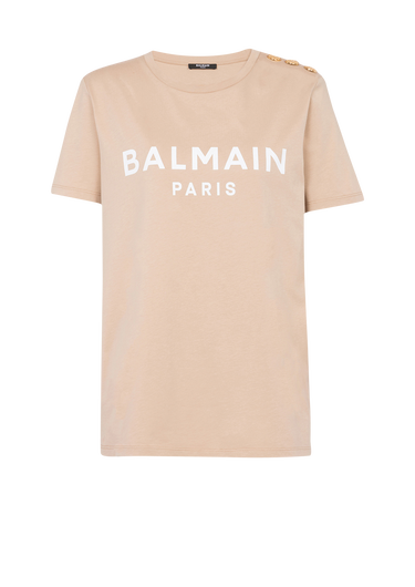 Eco-designed cotton T-shirt with Balmain logo print