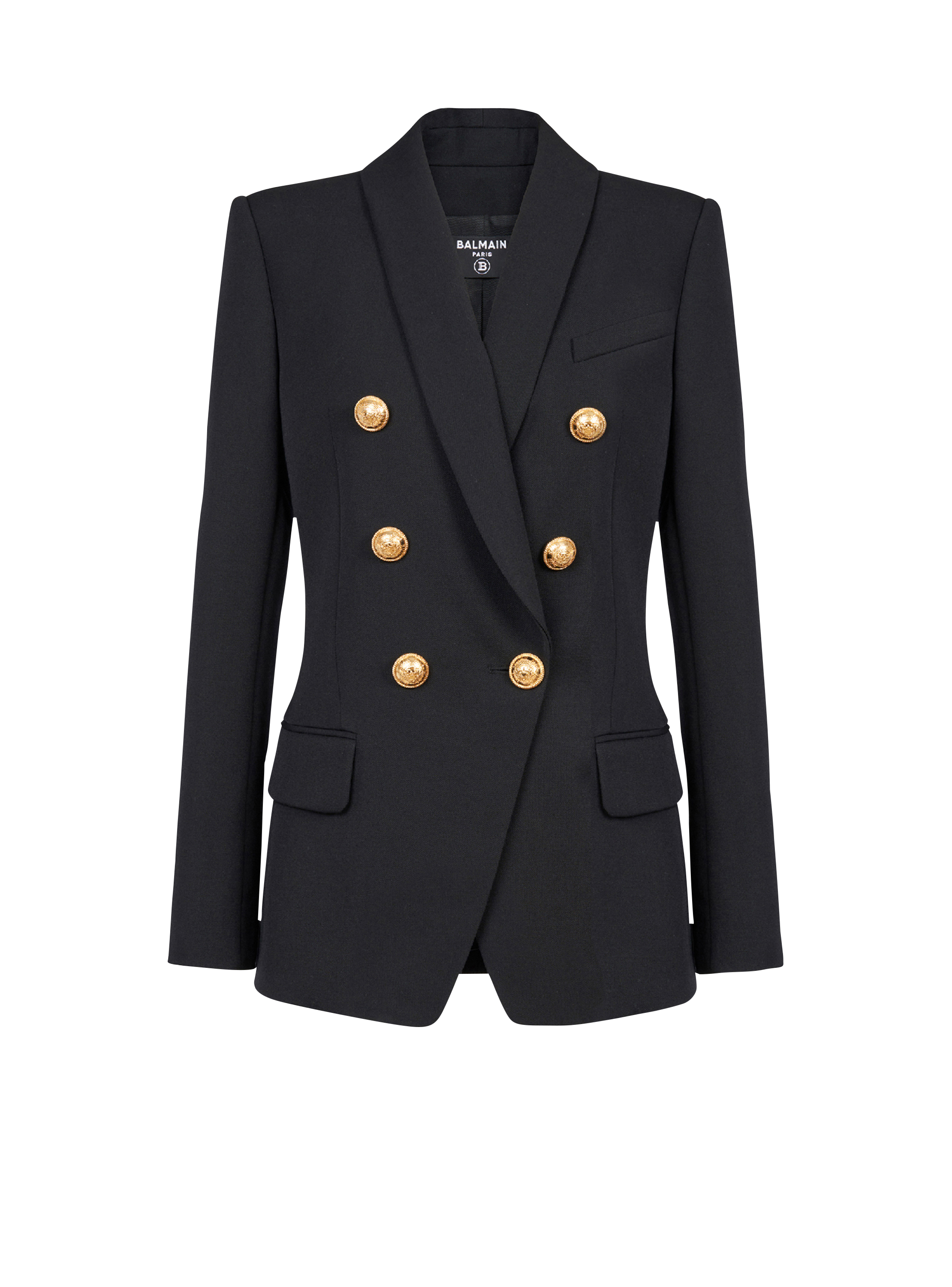 Wool blazer with double-breasted 