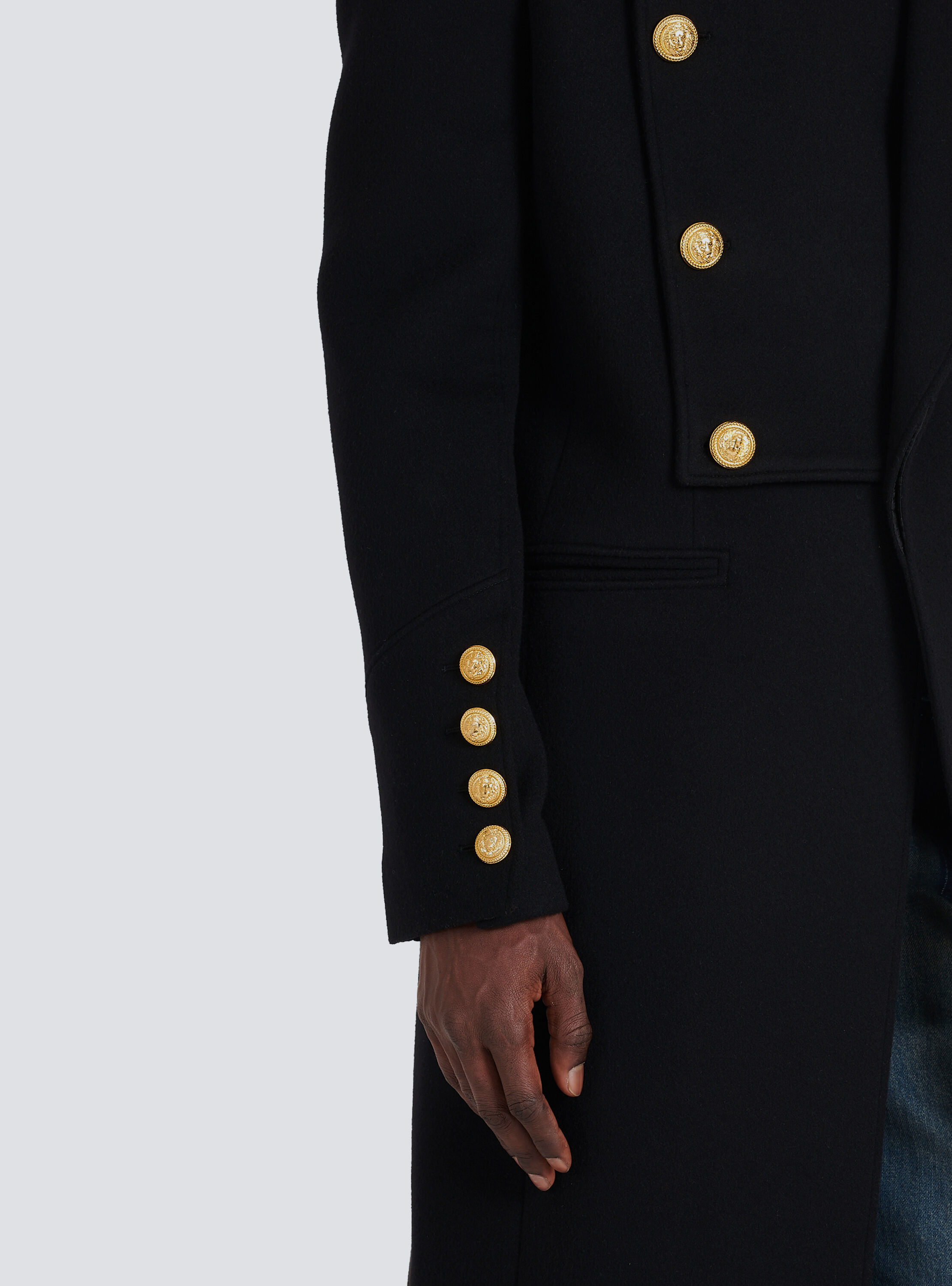 balmain wool coat
