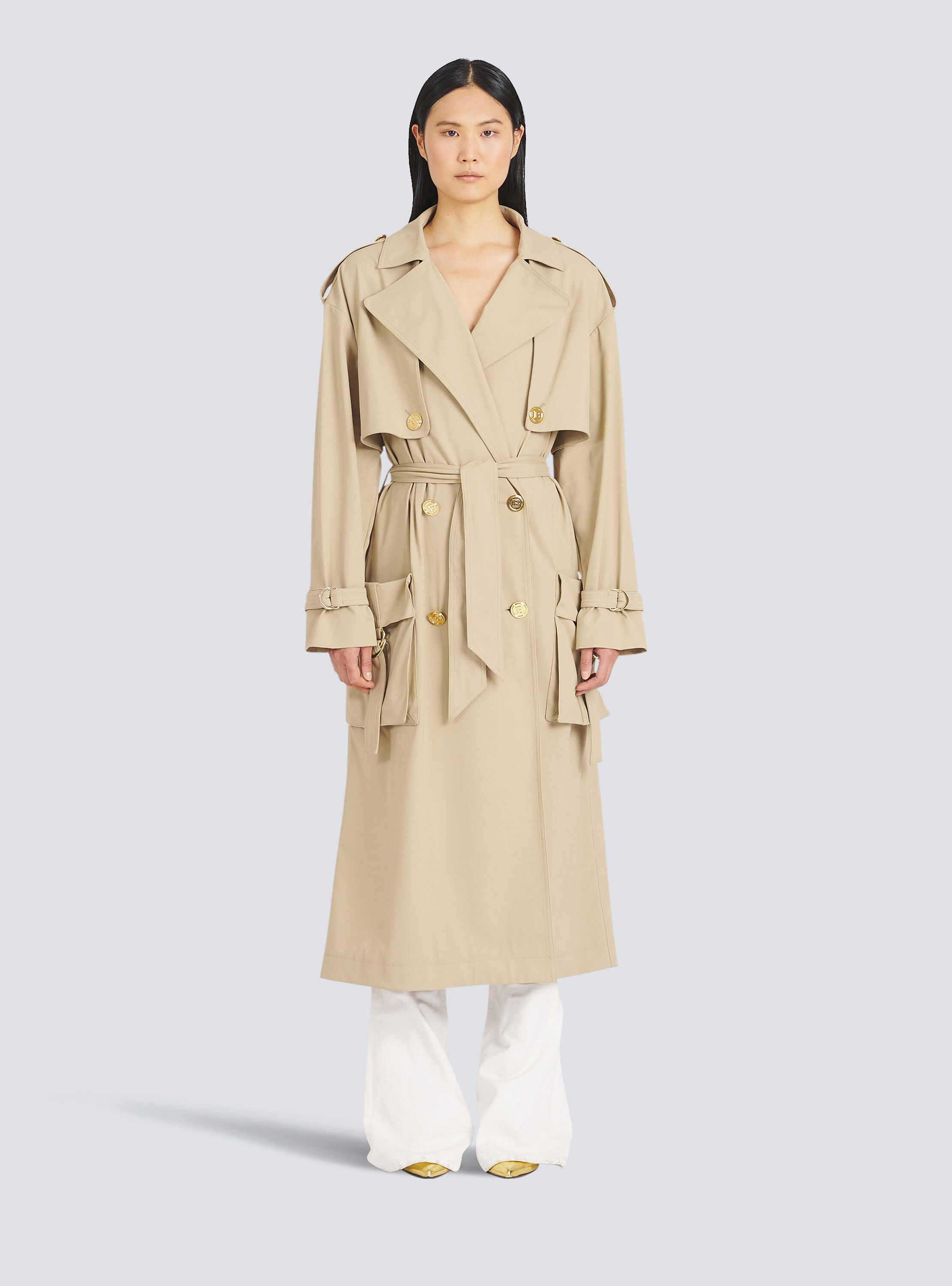 Gabardine trench coat - Women | BALMAIN